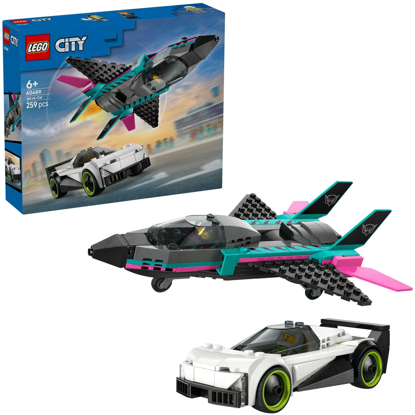 LEGO city 60489 straalvliegtuig vs. sportauto