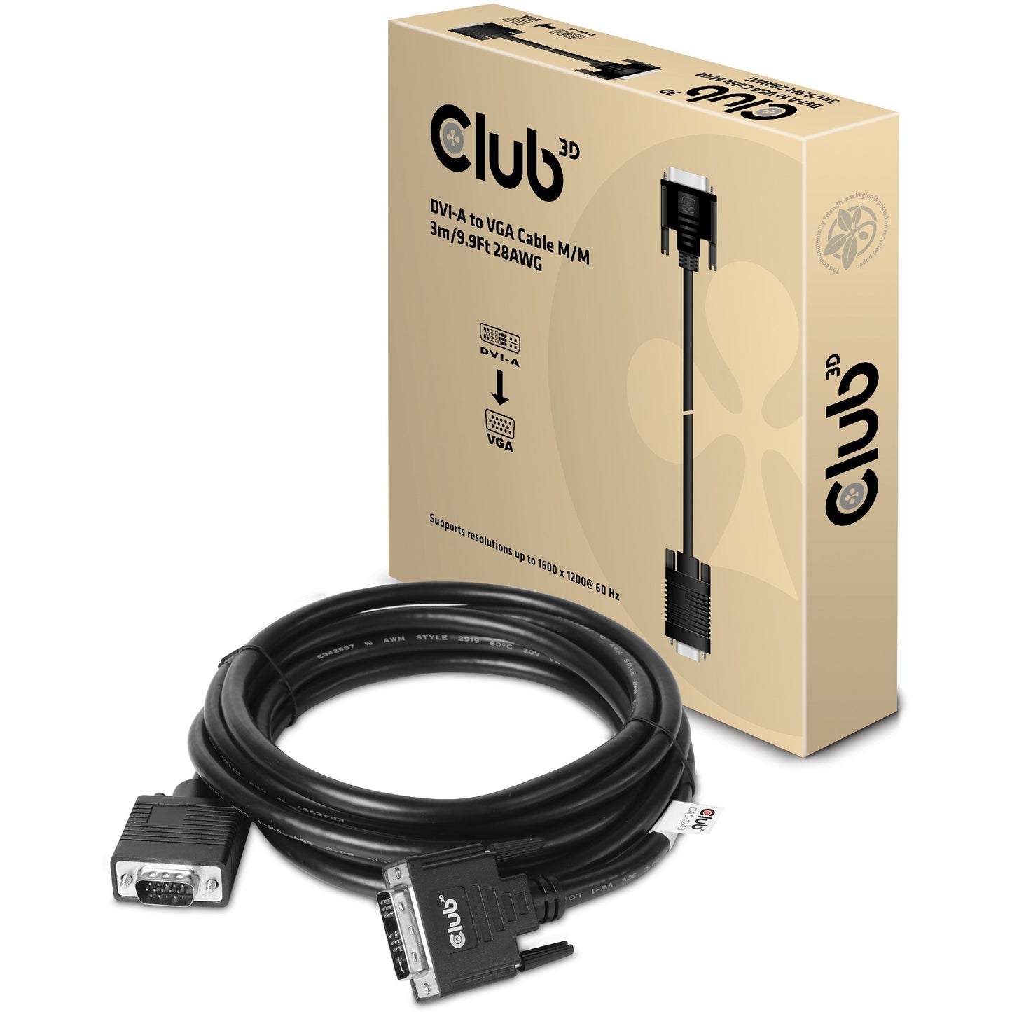 Club 3D dvi-a > vga kabel (3 meter)