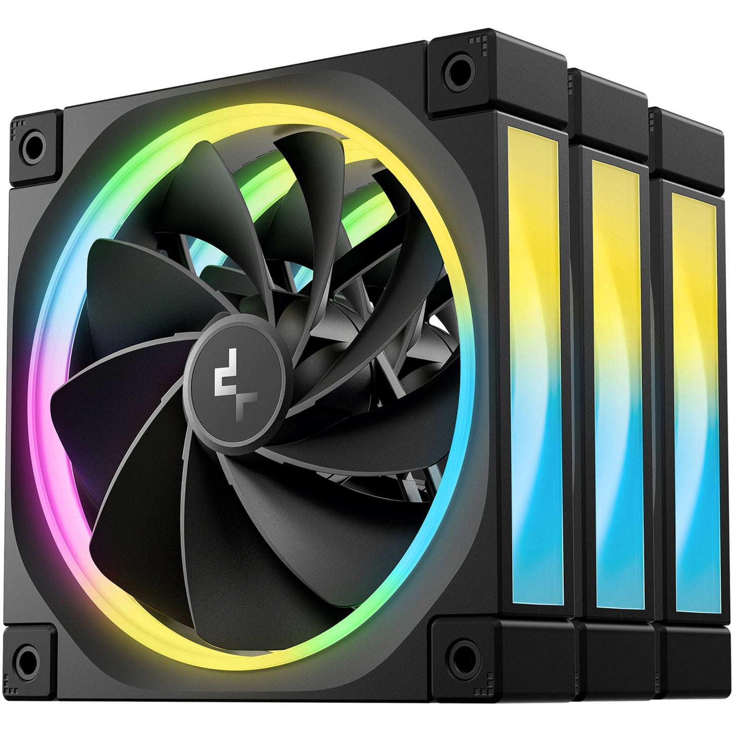 DeepCool fl12r rgb case fans (zwart, 3 stuks, 120 x 120 x 25 mm, pwm)