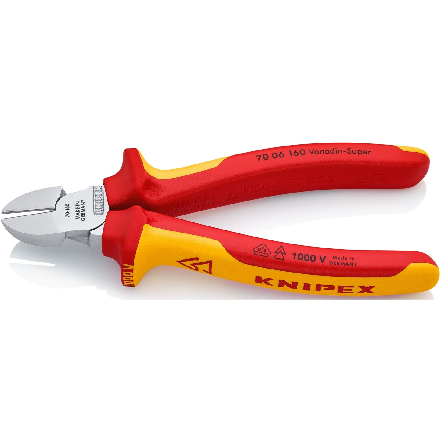 KNIPEX zijsnijtang vde 70 06 160 kniptang (rood geel, vde-getest)
