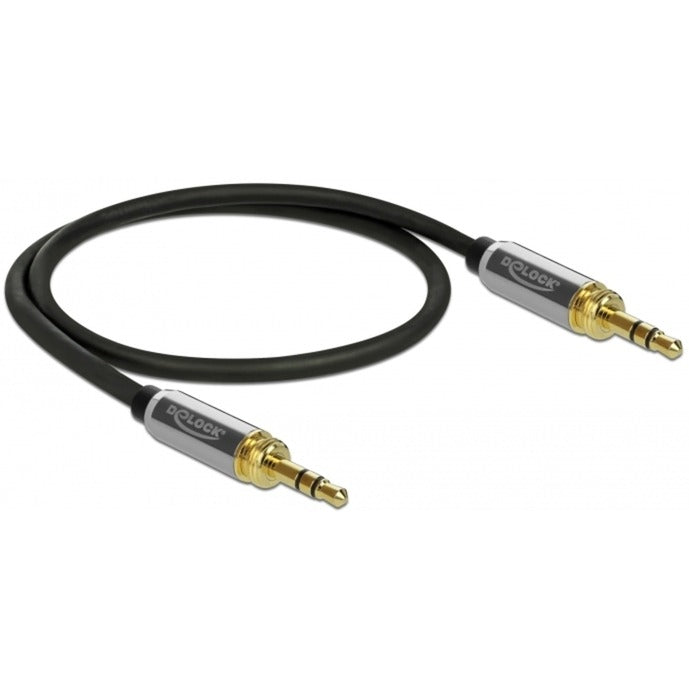 DeLOCK stereokabel 3,5 mm 3 pin-stekker > 3,5 mm 3 pin-stekker (zwart, 0,5 meter)