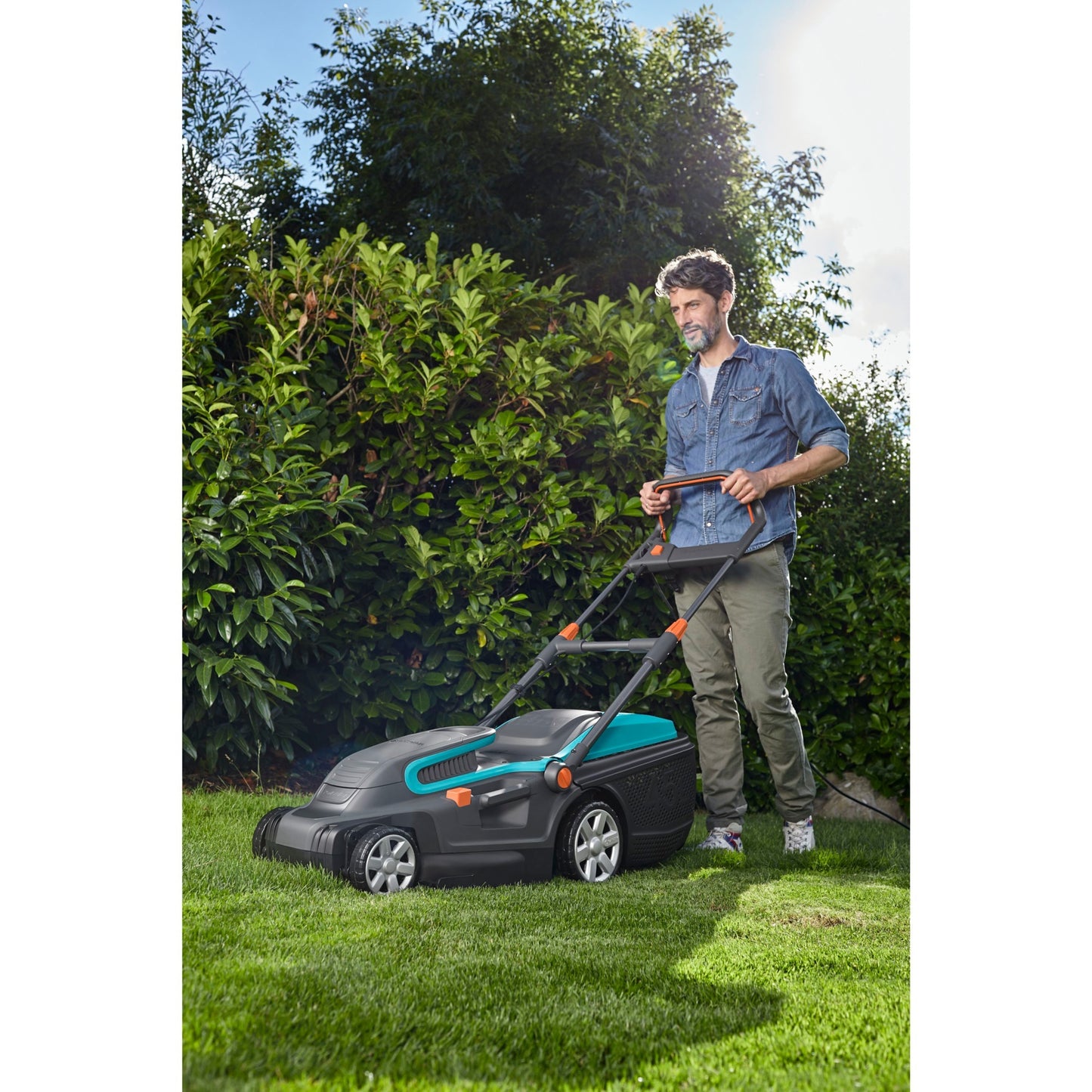 GARDENA elektrische grasmaaier powermax 1800 42 (zwart turquoise, 5042-20)