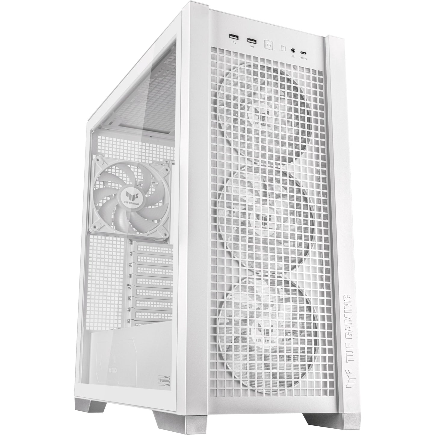 ASUS tuf gaming gt302 argb midi tower behuizing (wit | 2x usb-a | 1x usb-c | rgb | tempered glass)