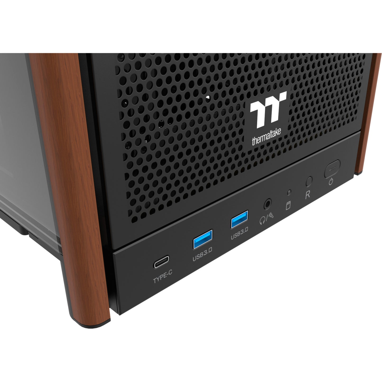 Thermaltake s370 ws midi tower behuizing (zwart | 2x usb-a | 1x usb-c | tempered glass)