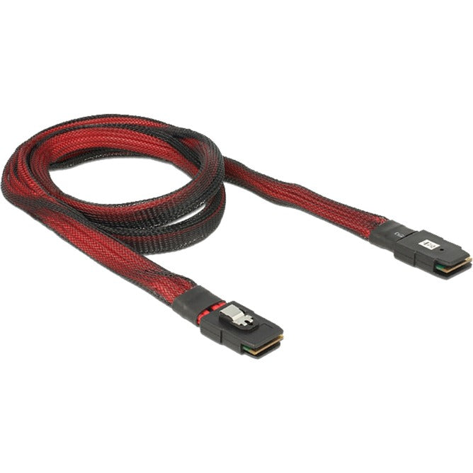 DeLOCK mini sas sff-8087 > mini sas sff-8087 kabel (rood zwart, 1 meter)