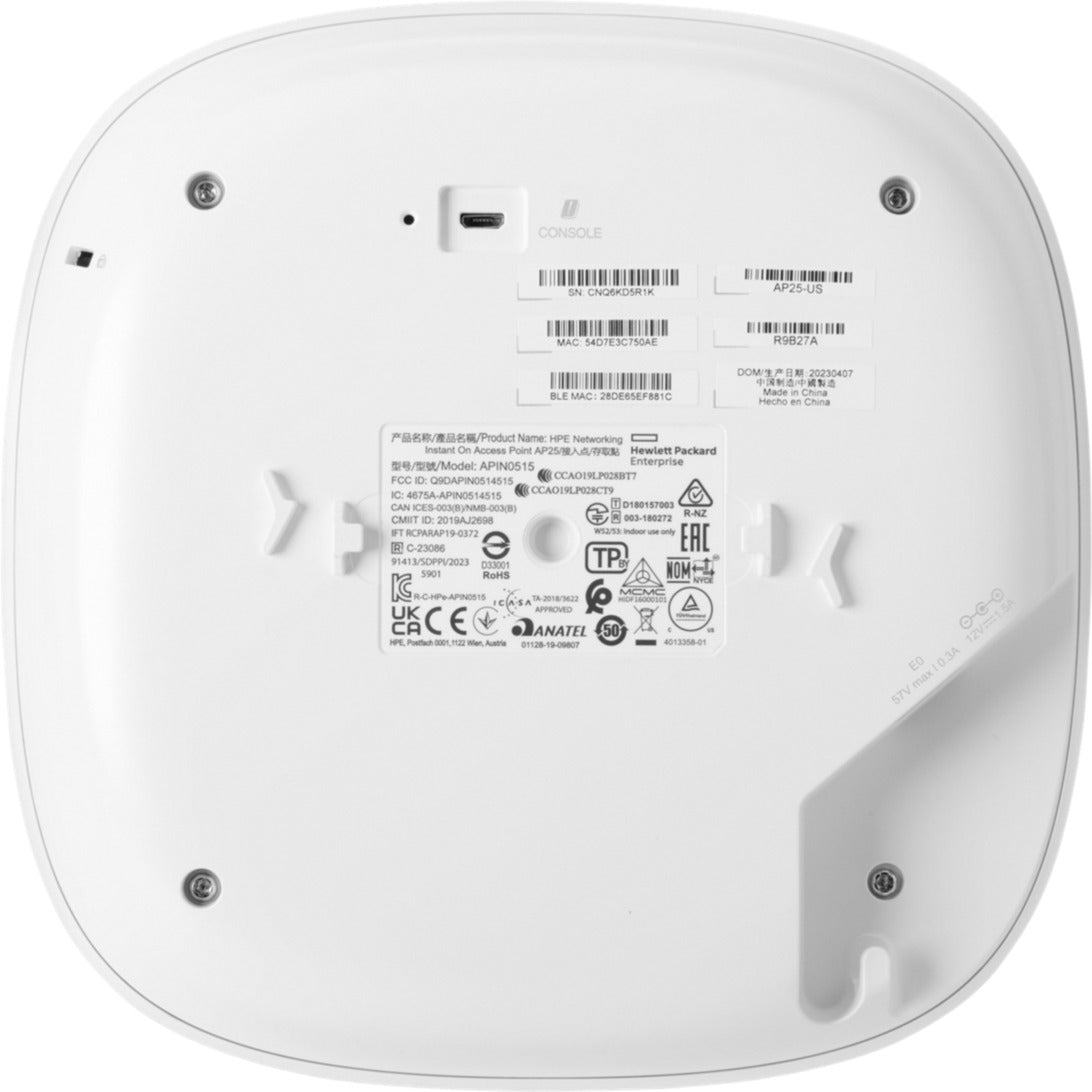 Hewlett Packard Enterprise Instant On (RW) AP25 access point (Wit, Wi‑Fi 6 4x4)