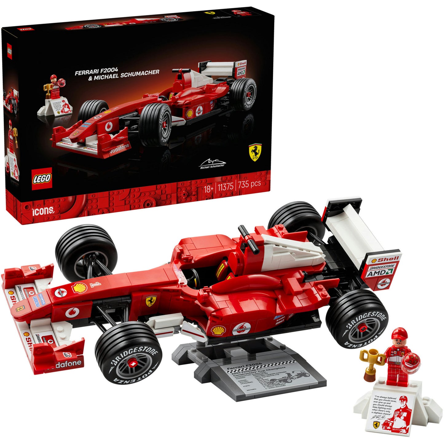 LEGO icons - ferrari f2004 en michael schumacher constructiespeelgoed (11375, retail)
