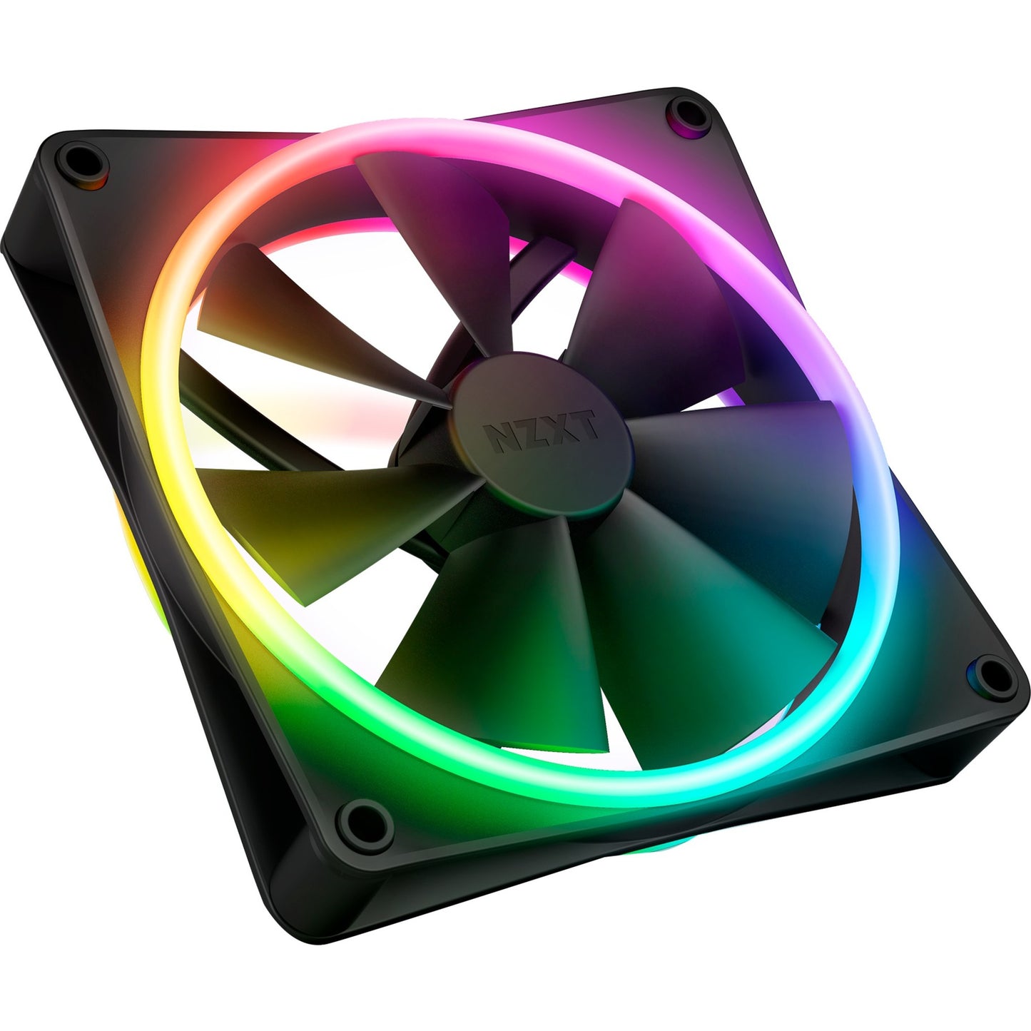 NZXT f140 rgb duo case fan (zwart, 140 x 140 x 25 mm, pwm, zonder controller)
