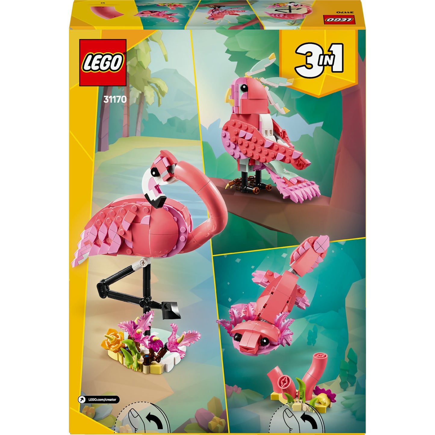 LEGO creator 31170 wilde dieren roze flamingo