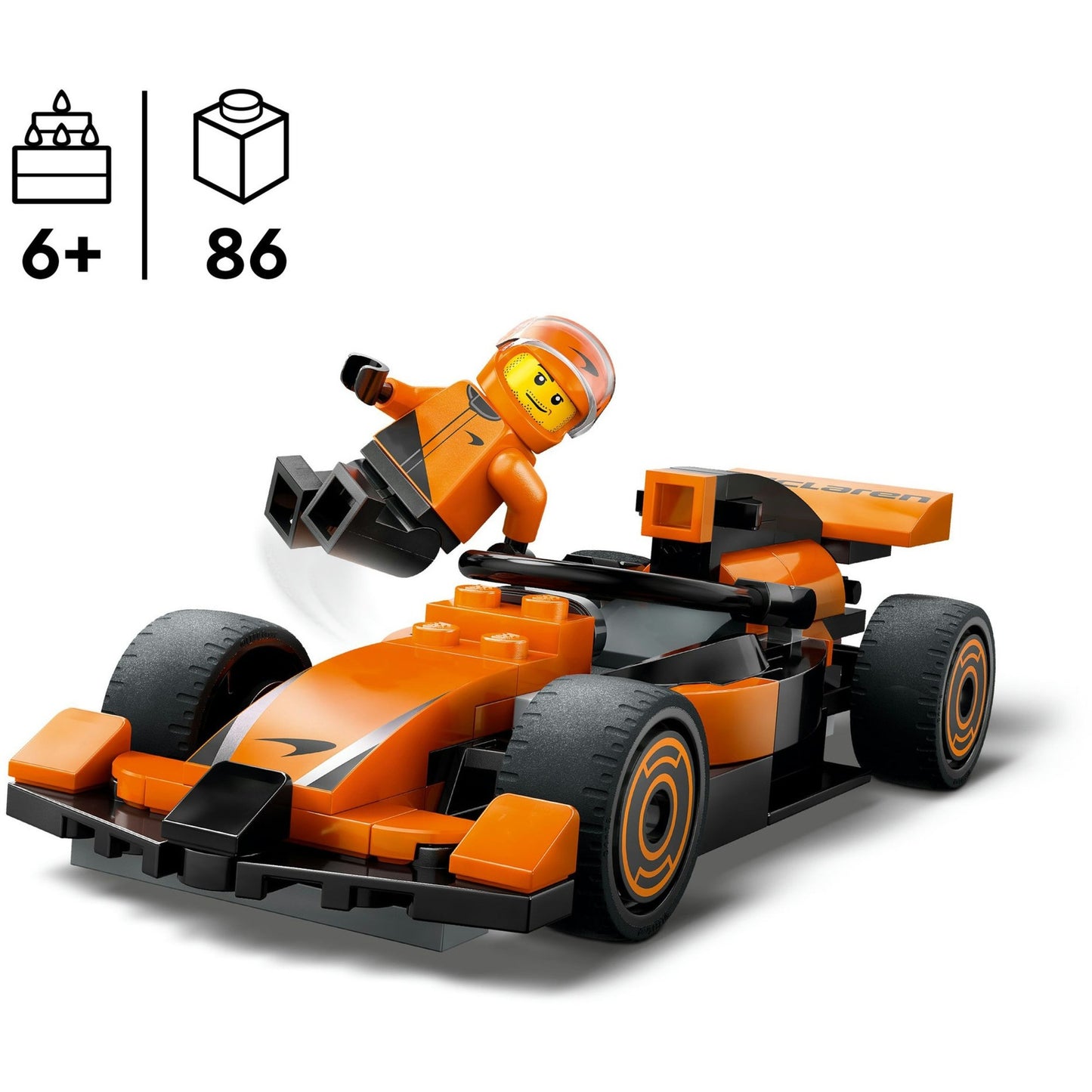 LEGO city 60442 f1 coureur met mclaren racewagen