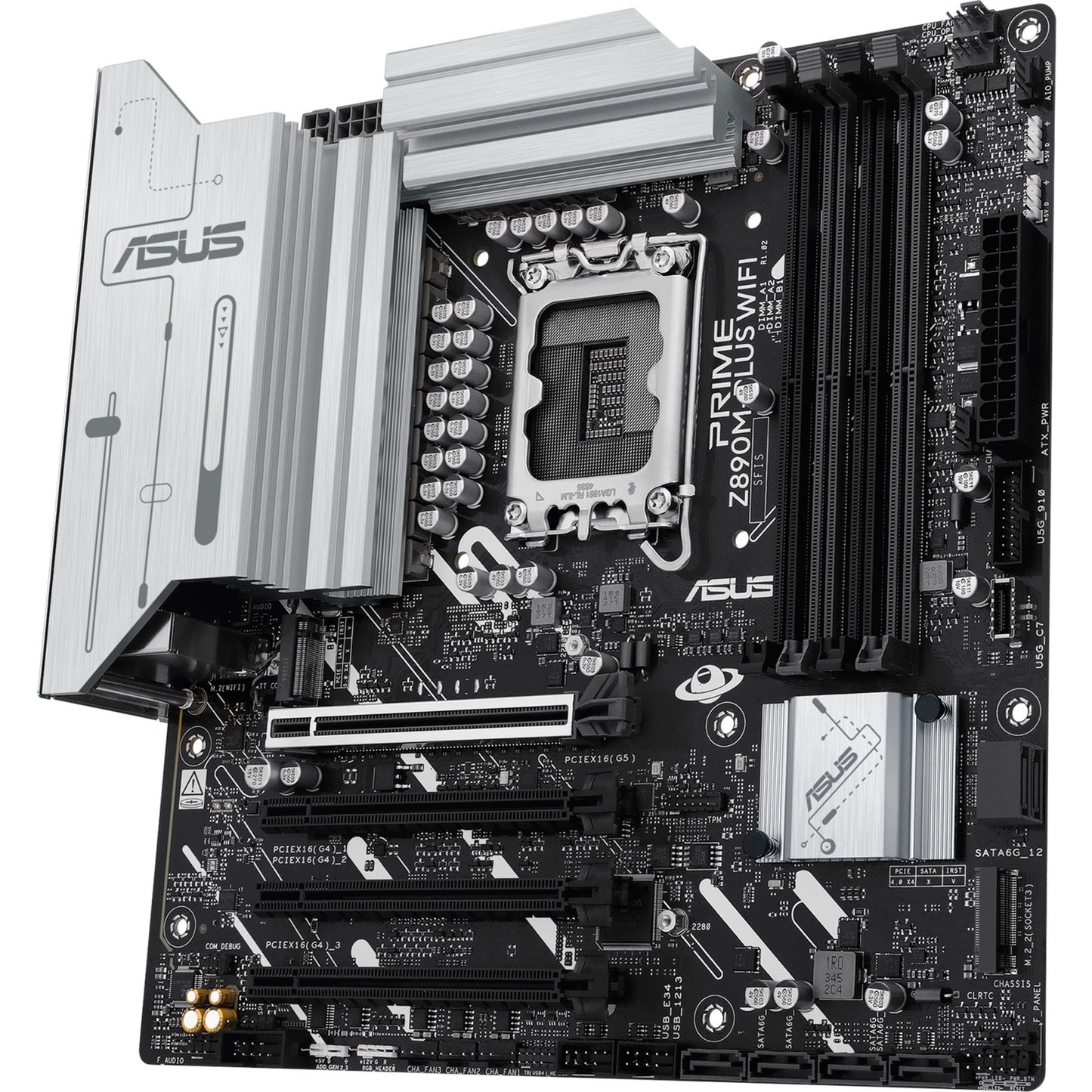 ASUS prime z890m-plus wifi socket 1851 moederbord (raid, 2.5gb-lan, wi-fi 7, bt, sound, µatx)