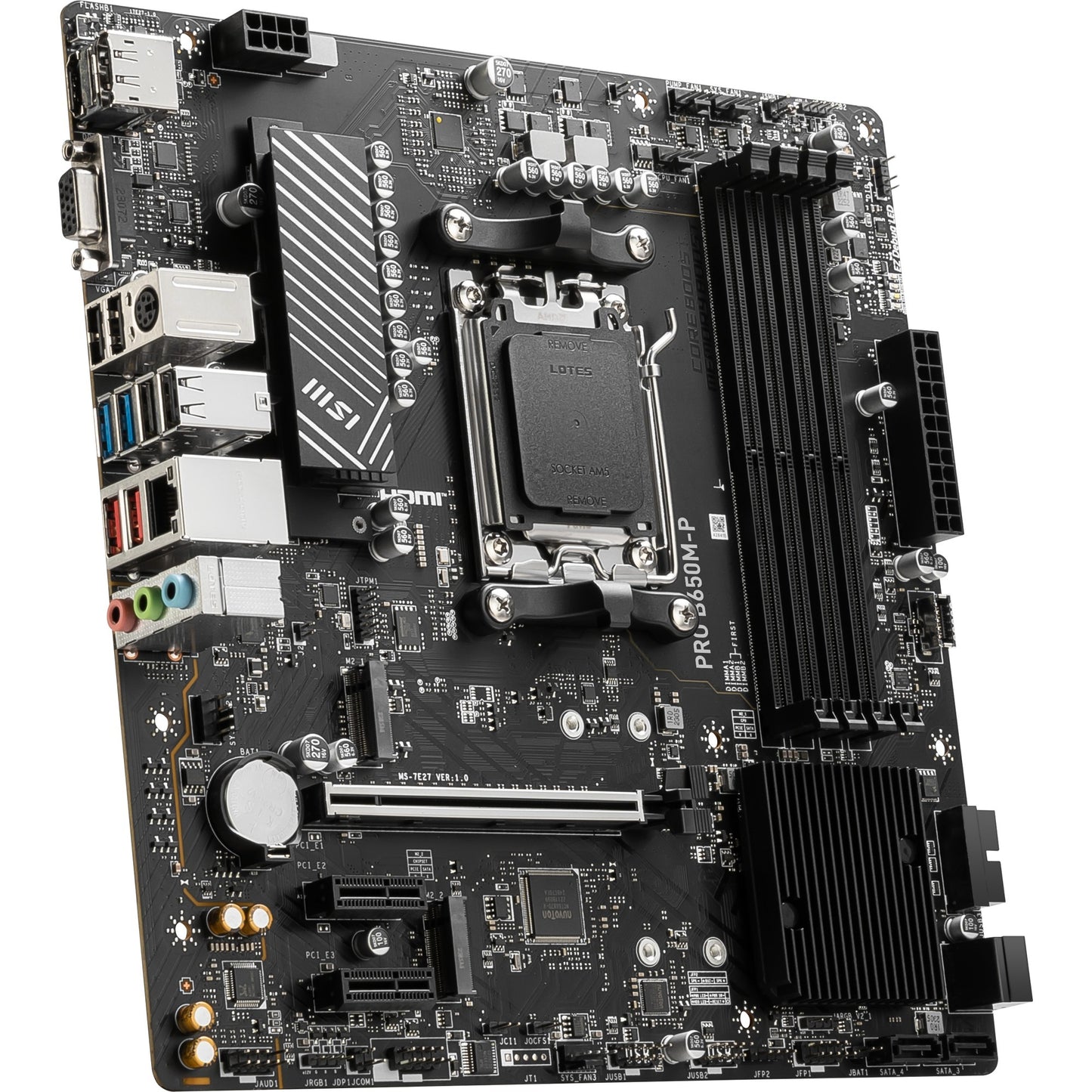 MSI pro b650m-p socket am5 moederbord (zwart, raid, 2.5 gb-lan, sound, µatx)