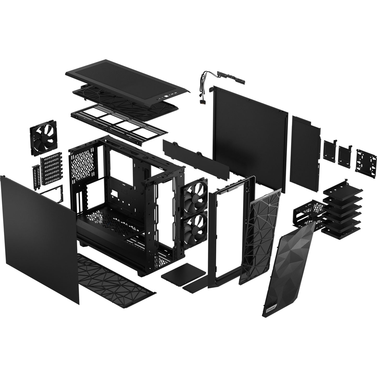 Fractal Design meshify 2 midi tower behuizing (zwart | 2x usb-a | 1x usb-c)
