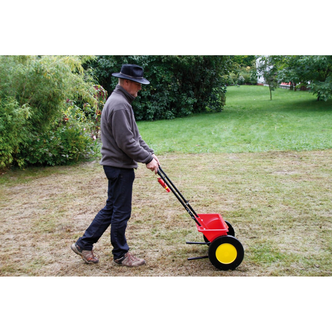 WOLF-Garten we430 perfect strooiwagen strooiapparatuur (rood geel)