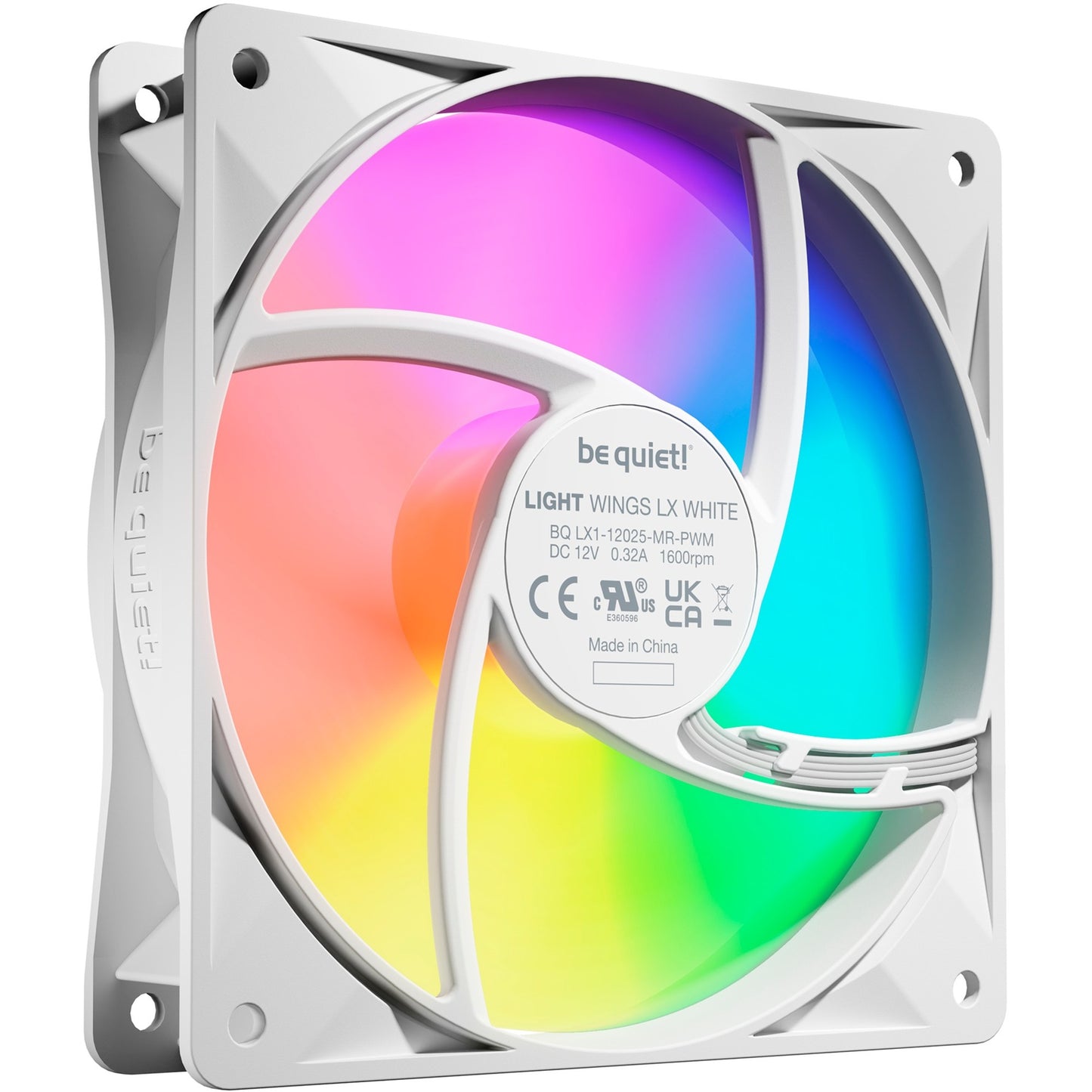 Be Quiet! light wings lx pwm rgb case fans (wit, 3 stuks, 120 x 120 x 25 mm)