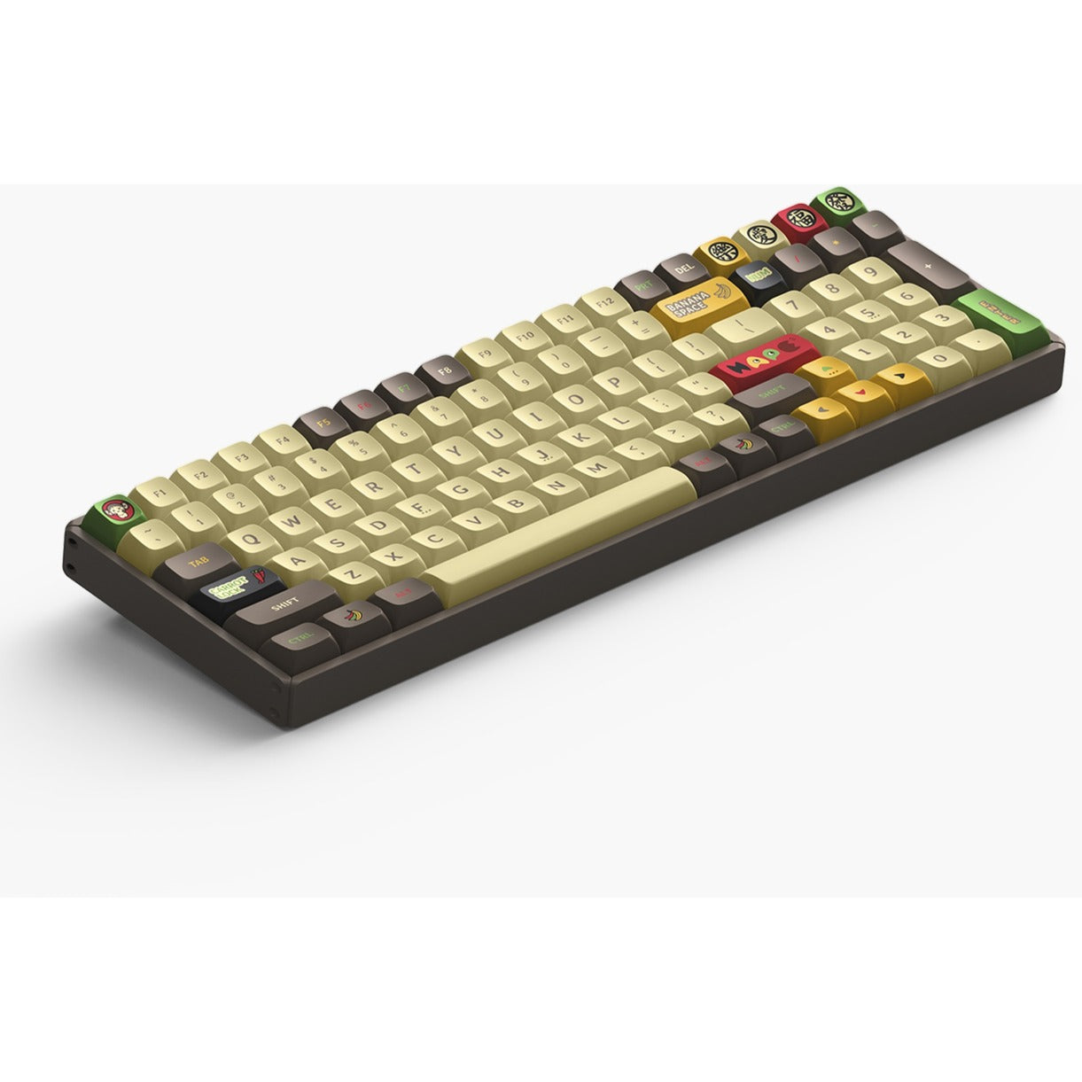 Iqunix F97 Happy Ape Wireless Mechanical Keyboard (Bruin, US lay-out (QWERTY), IQUNIX Moonstone Turbo, 96%, RGB leds, Hot-swappable, PBT, 2.4GHz | Bluetooth 5.1 | USB-C)