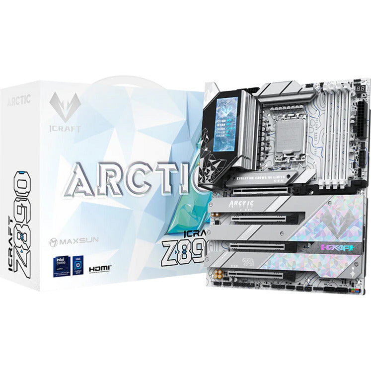 MAXSUN ms-icraft z890 arctic socket 1851 moederbord (wit, raid, 2.5 gb-lan, wlan, bt, sound, atx)