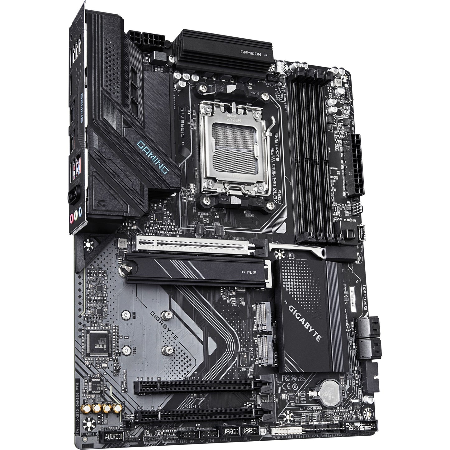GIGABYTE x870 gaming wifi6 socket am5 moederbord (zwart grijs, raid, 2.5gb-lan, wi-fi 6, bt, sound, atx)