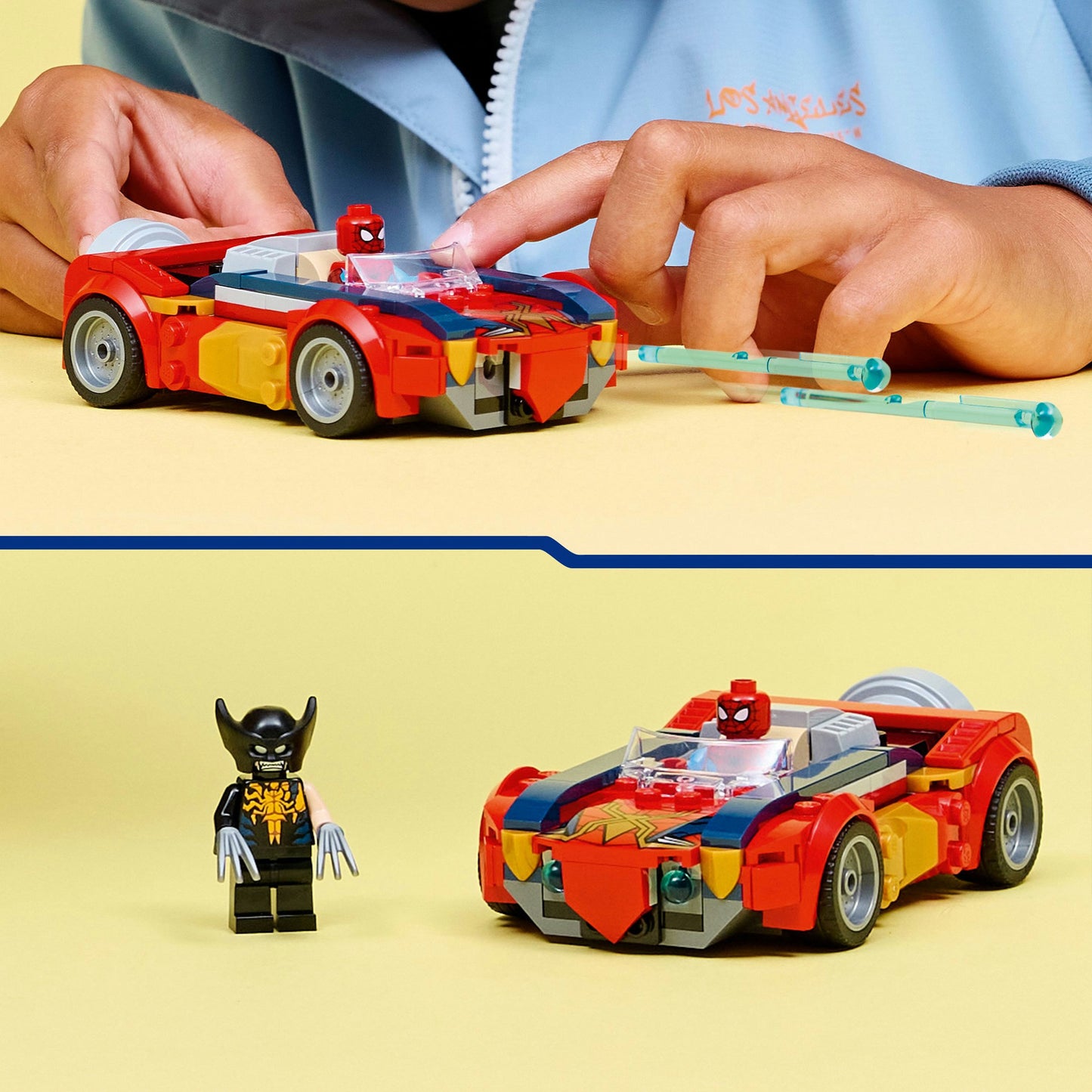LEGO super heroes 76336 marvel spider-man auto vs. venomized wolverine