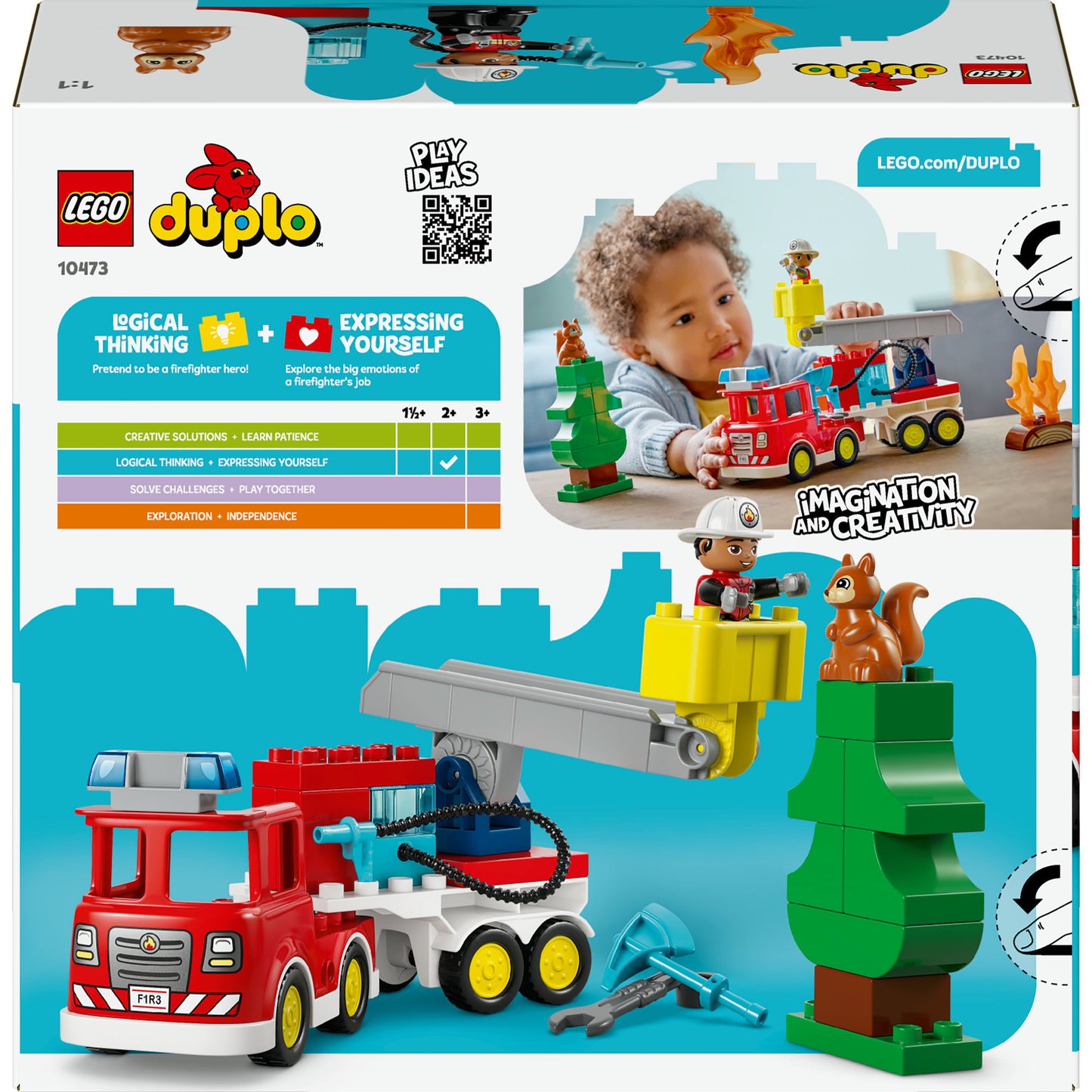 LEGO duplo 10473 brandweertruck met slang en brandweerman