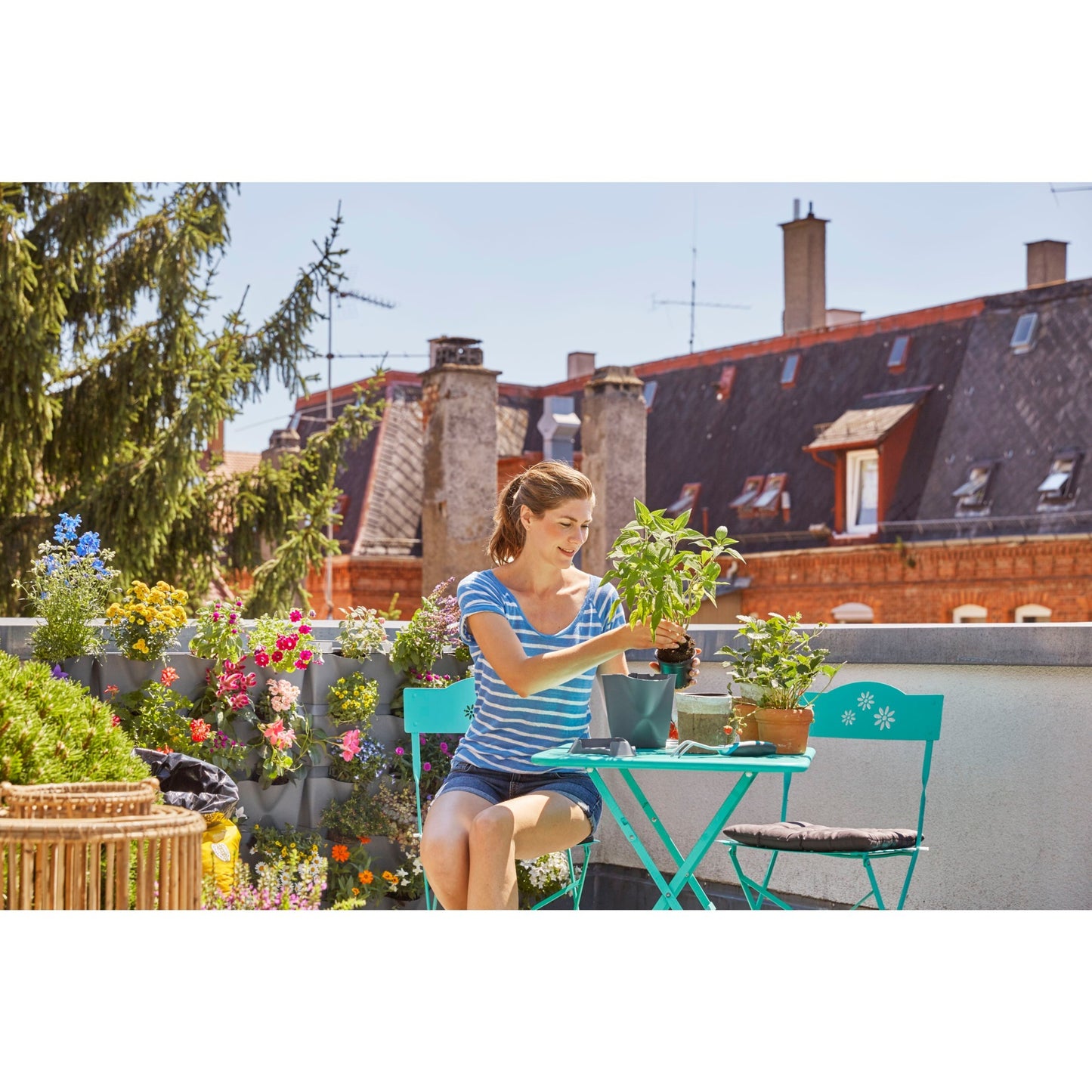 GARDENA natureup! basisset hoek plantenbak (grijs, 13153-20)