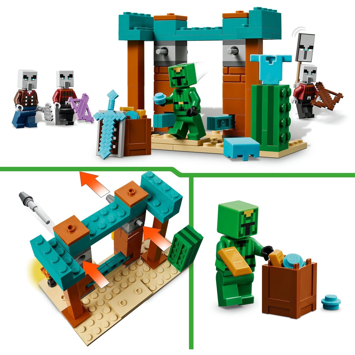 LEGO minecraft 21267 de illagers in de woestijn
