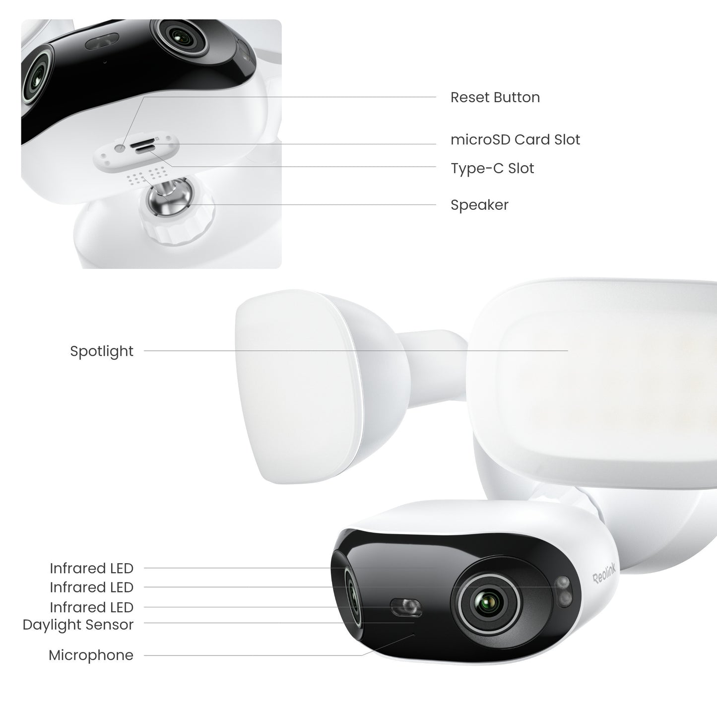 Reolink F751W Elite Floodlight WiFi beveiligingscamera (Wit, UHD 4K, WiFi)