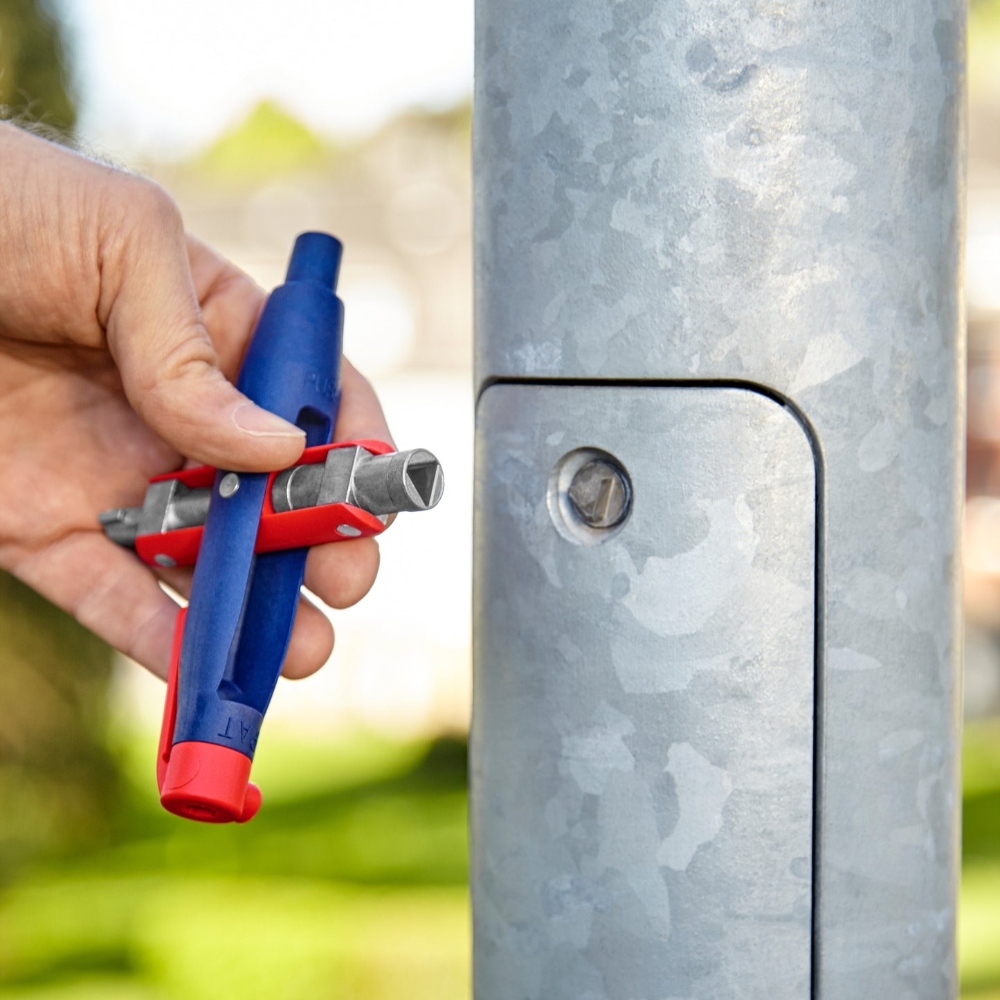 KNIPEX stiftschakelkastsleutel 00 11 07 dopsleutel (blauw rood, lengte 145 mm)