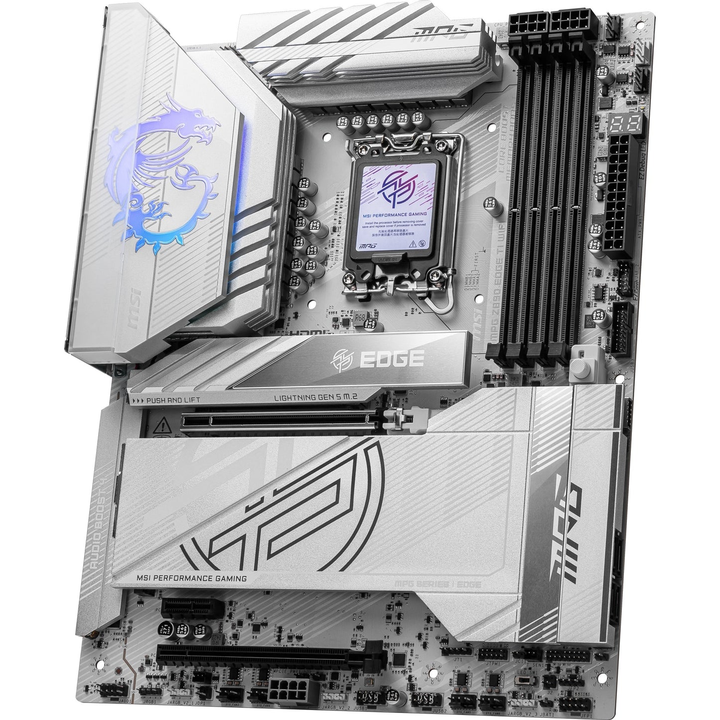 MSI mpg z890 edge ti wifi socket 1851 moederbord (raid, 5gb-lan, wlan, bt, sound, atx)