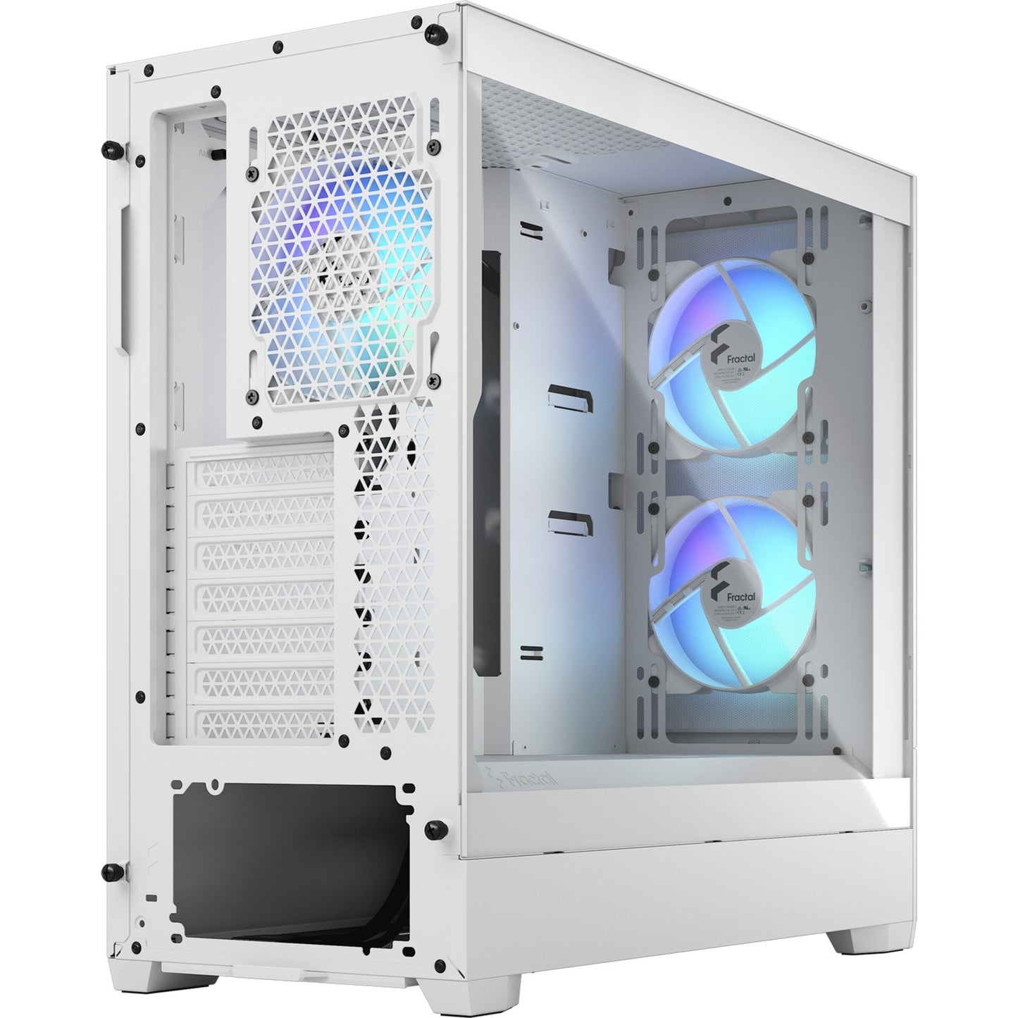 Fractal Design pop air rgb midi tower behuizing (wit | 2x usb-a | rgb | tempered glass)
