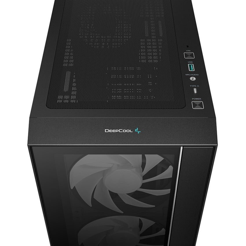 DeepCool matrexx 55 v4 c midi tower behuizing (zwart | 1x usb-a | 1x usb-c | rgb | window)