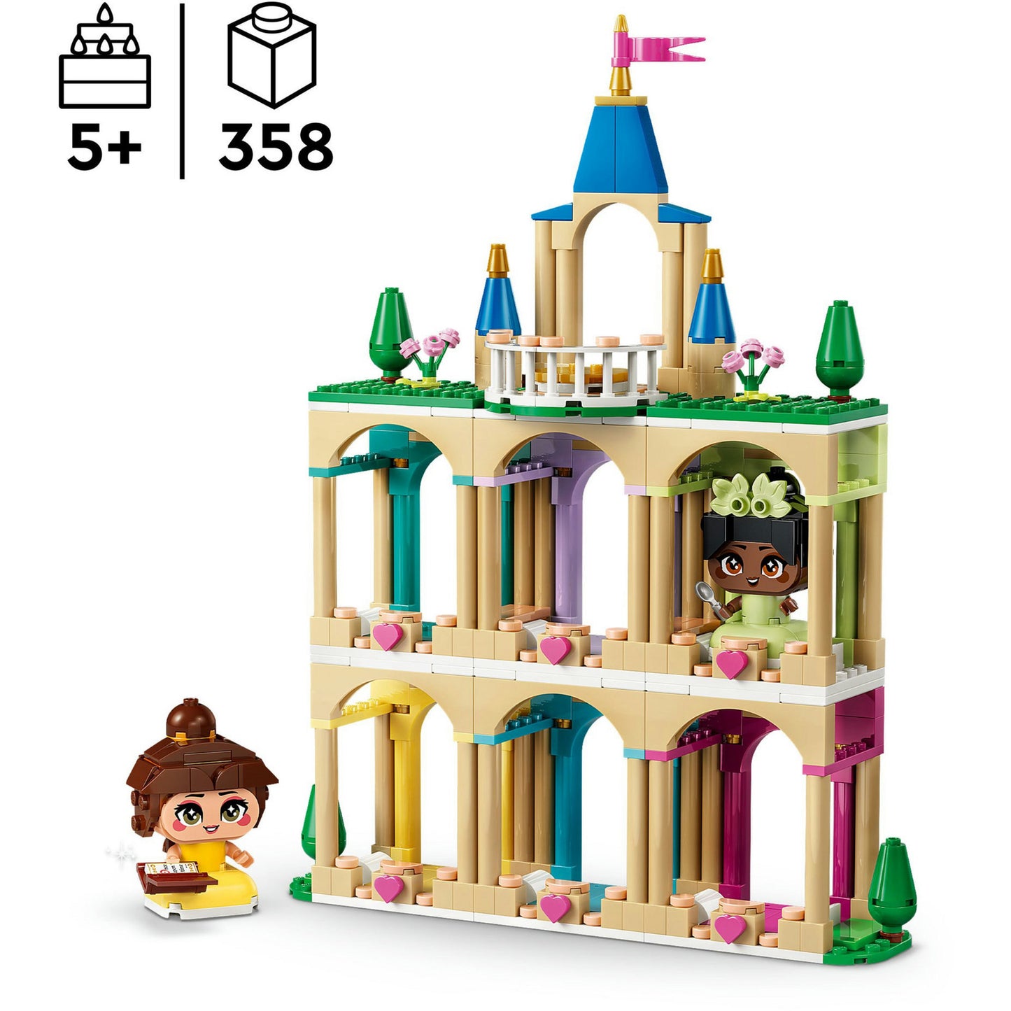 LEGO disney princess 43291 mini belle en tiana met kasteel