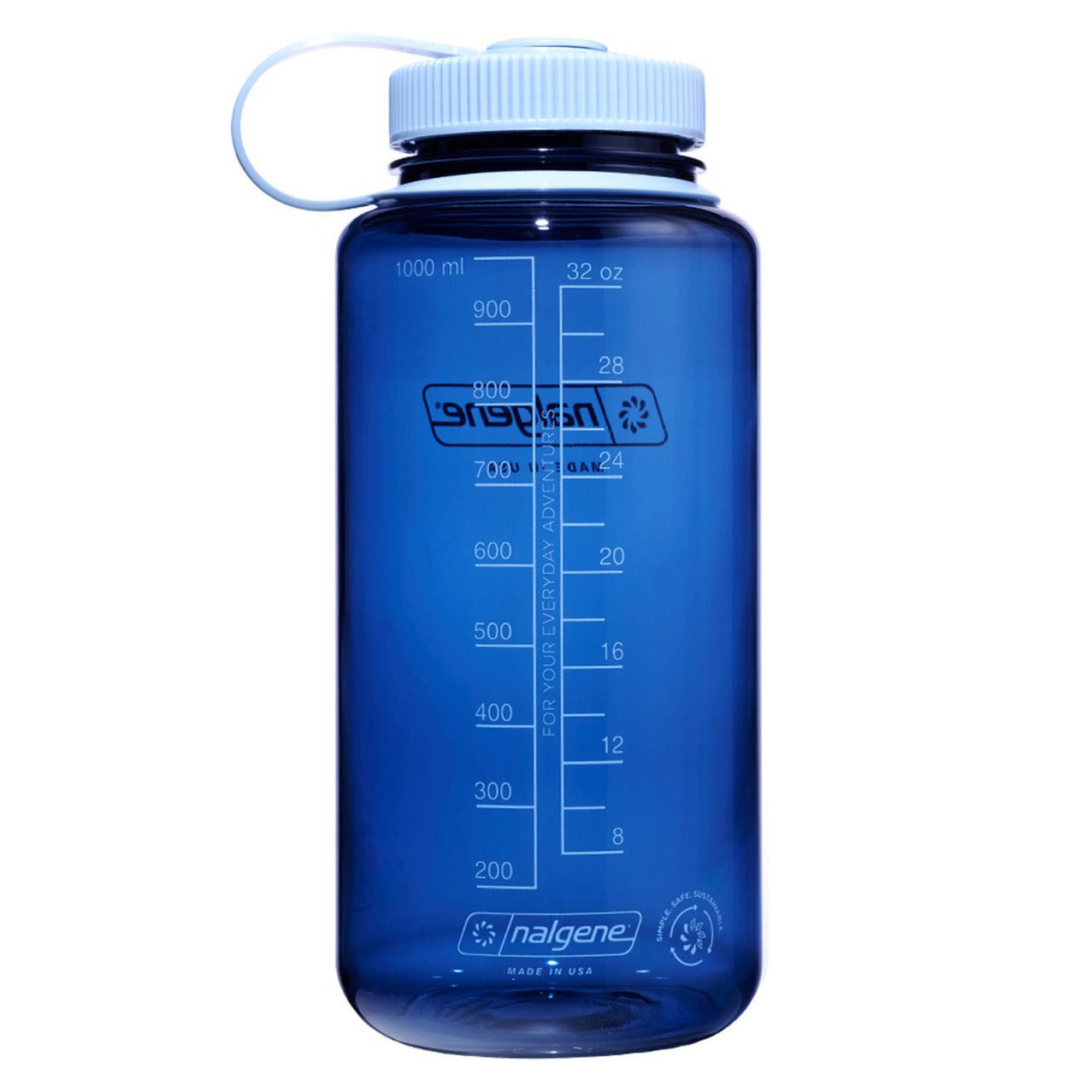 Nalgene Wide Mouth Sustain Water Bottle, 1 Liter drinkfles (Indigo)
