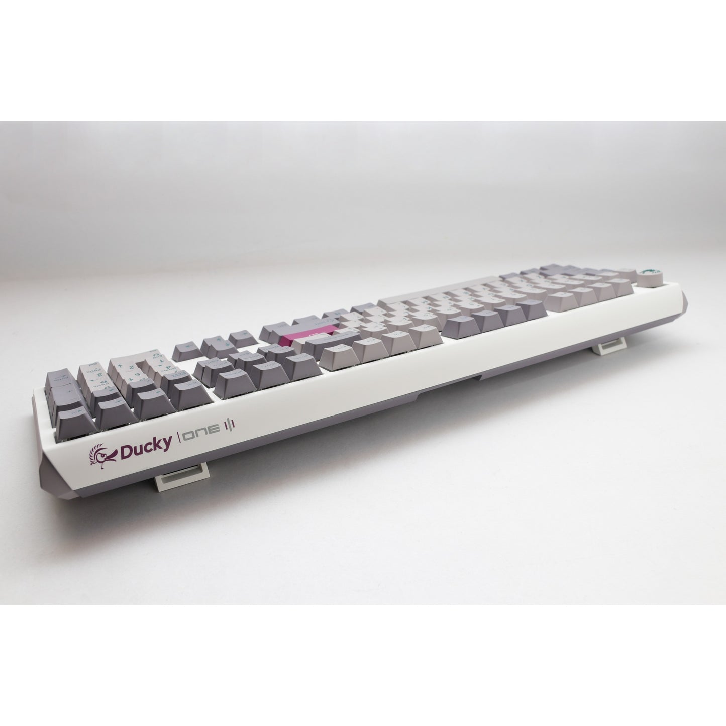 Ducky one 3 mist grey rgb mechanisch toetsenbord (lichtgrijs, us lay-out (qwerty), cherry mx red, 100%, rgb led, double-shot pbt, hot-swappable, quack mechanics)