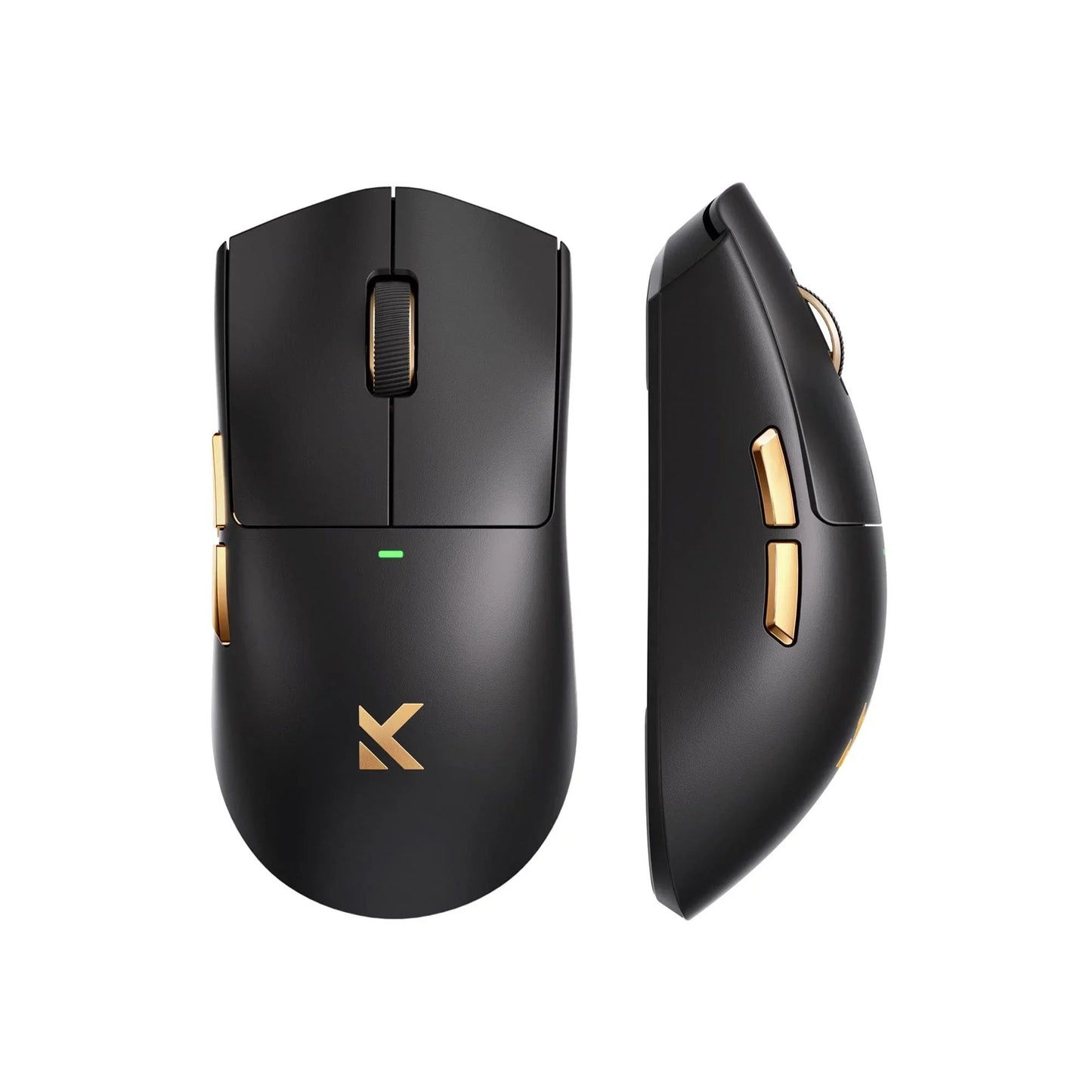 MCHOSE K7 Ultra Lightweight Wireless Gaming Mouse (Zwart goud, RGB, USB 2.4 GHz, 42.000 DPI)
