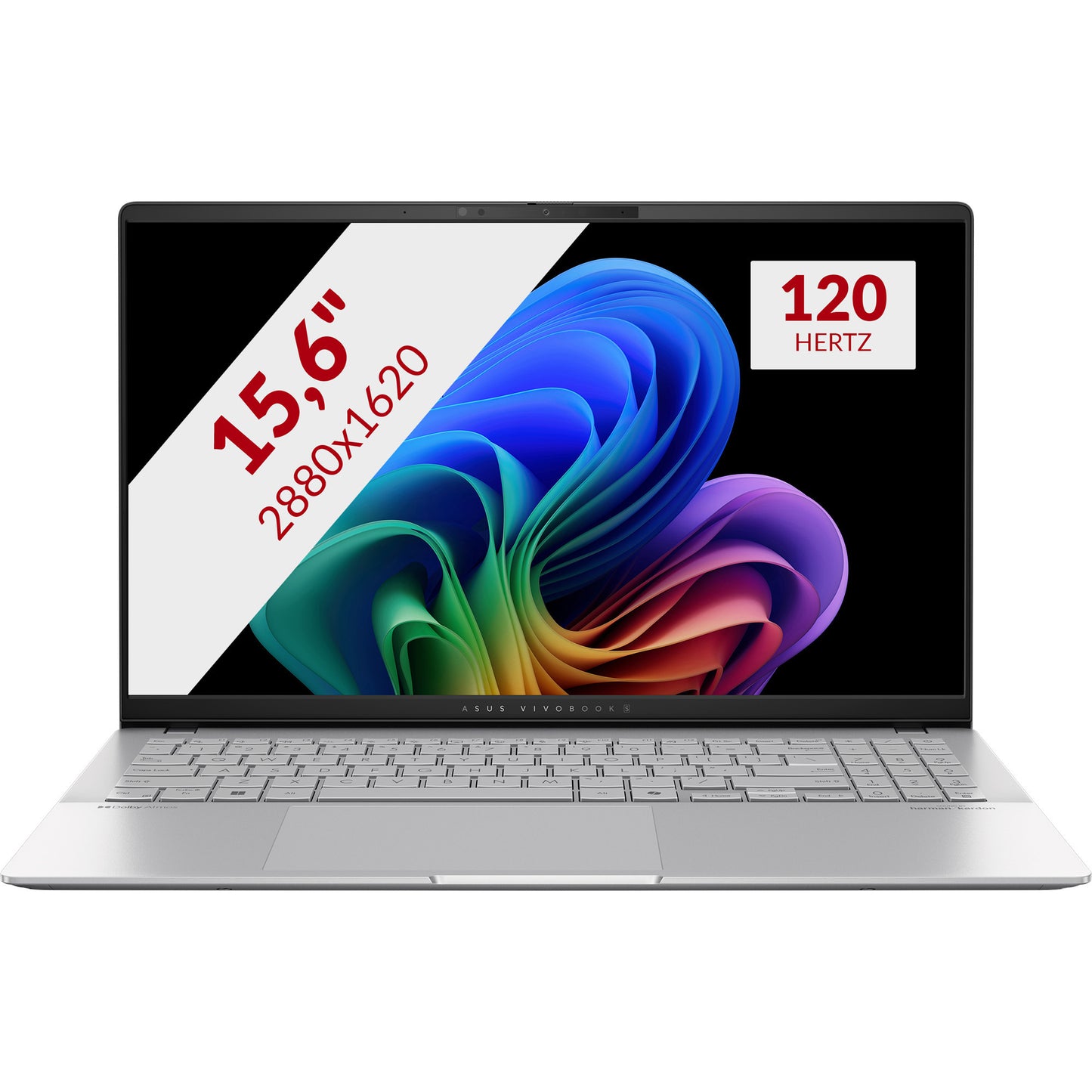 ASUS vivobook s 15 oled s5507qa-ma006w 15.6 copilot+ pc laptop (zilver | snapdragon x elite x1e-78-100 | qualcomm adreno | 16 gb | 1 tb ssd | 120 hz)