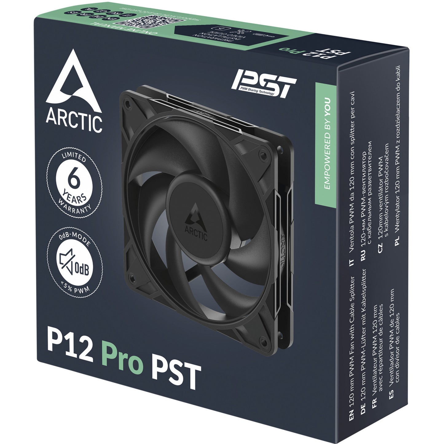 ARCTIC p12 pro pst case fan (zwart, 120 x 120 x 25 mm, pwm)