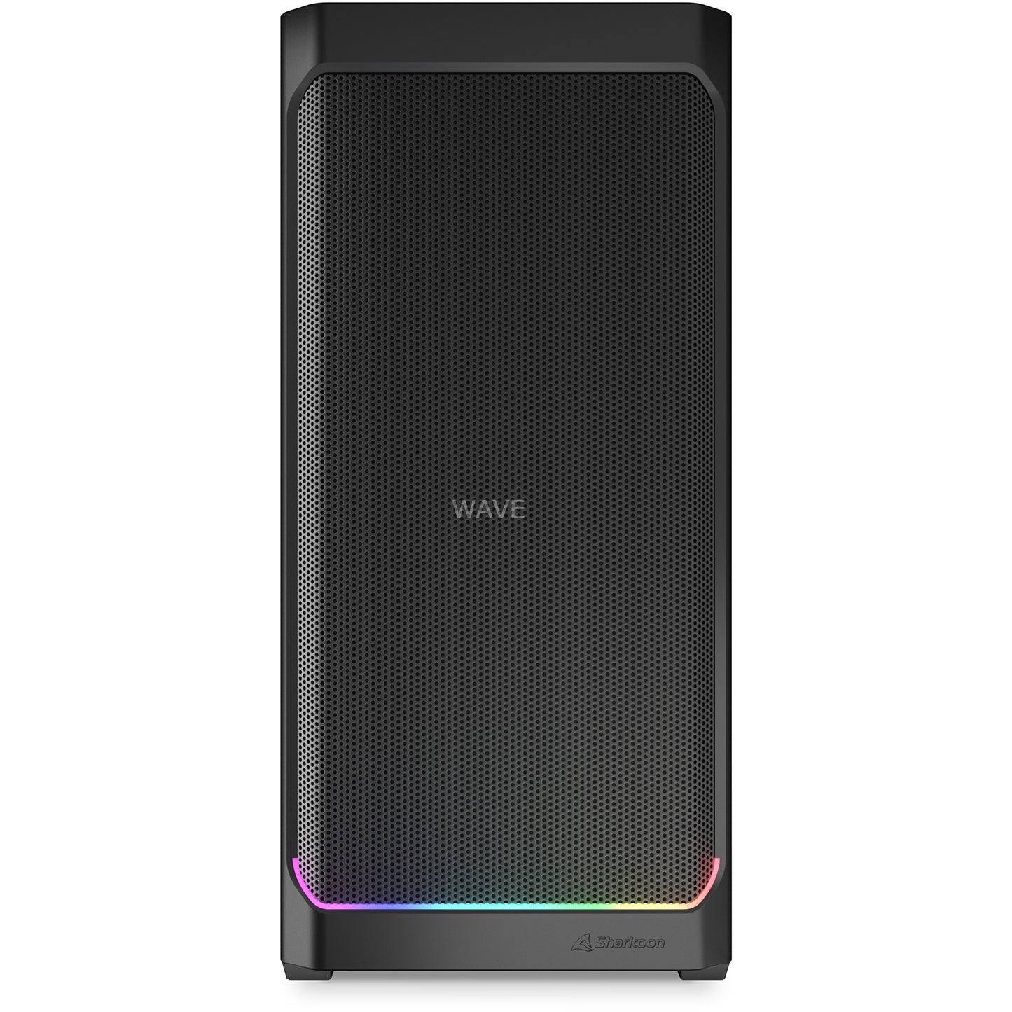 Sharkoon ak4w rgb strip midi tower behuizing (zwart | 2x usb-a | 1x usb-c | rgb | tempered glass)