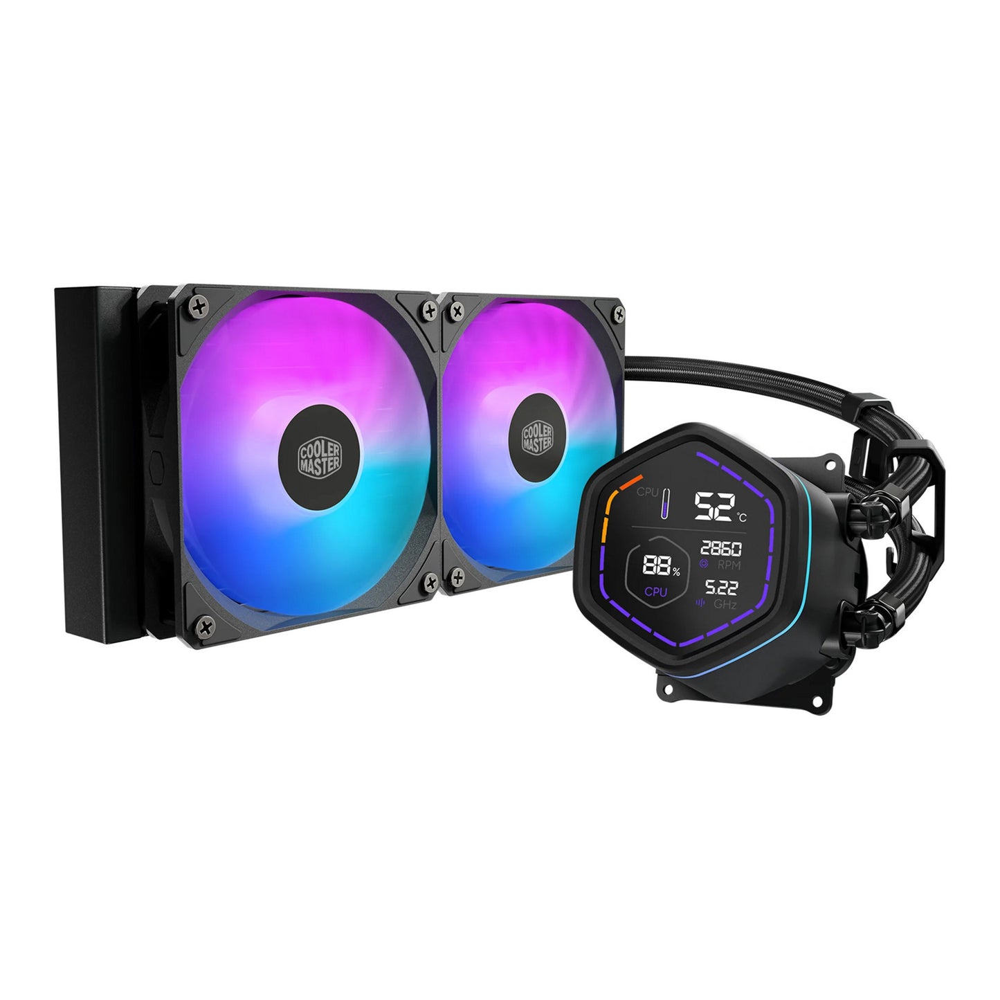 Cooler Master masterliquid core nex digital 240 black waterkoeling (zwart, argb)