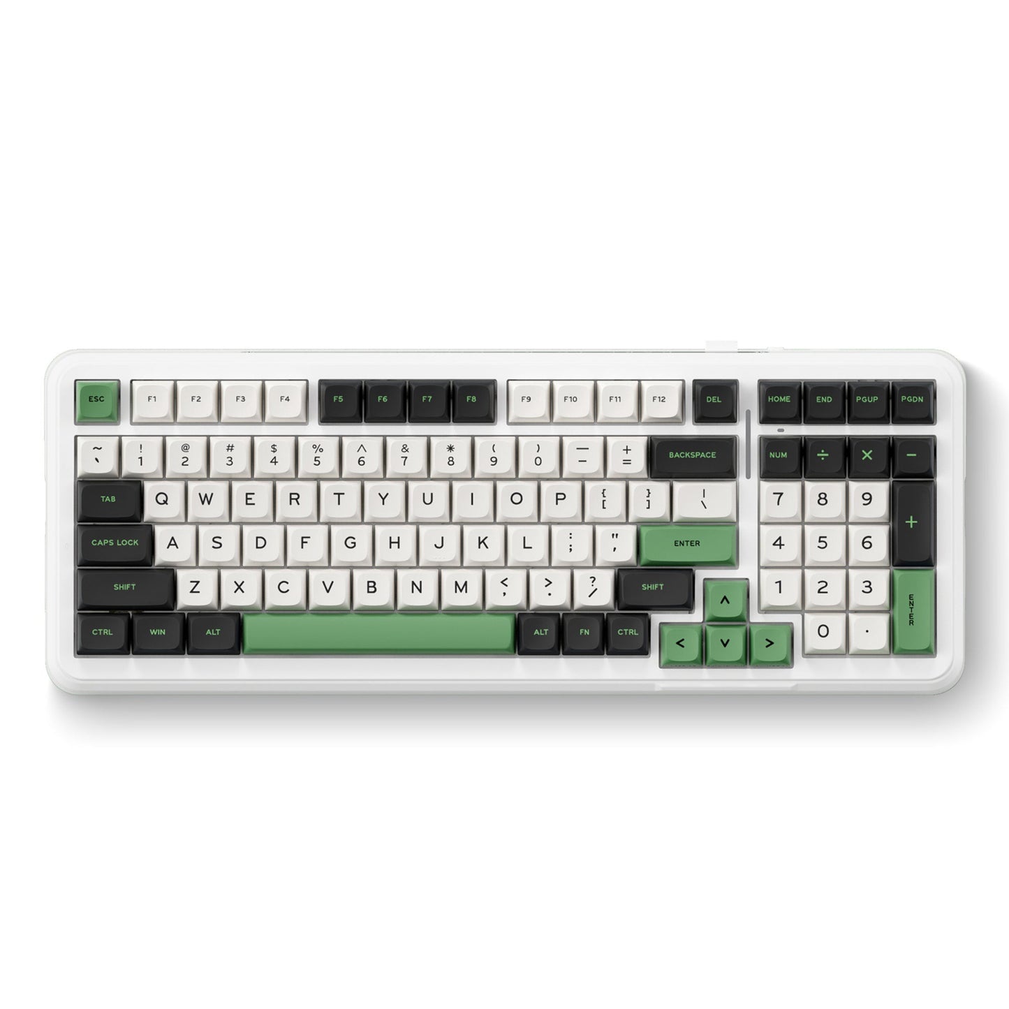 MCHOSE K99 Emerald Green Hyacinth Wireless Gasket Mount Mechanical RGB toetsenbord (Wit, US lay-out (QWERTY), KTT Hyacinth, RGB, Hot swap, Double-Shot PBT, draadloos | Bluetooth | USB-C)