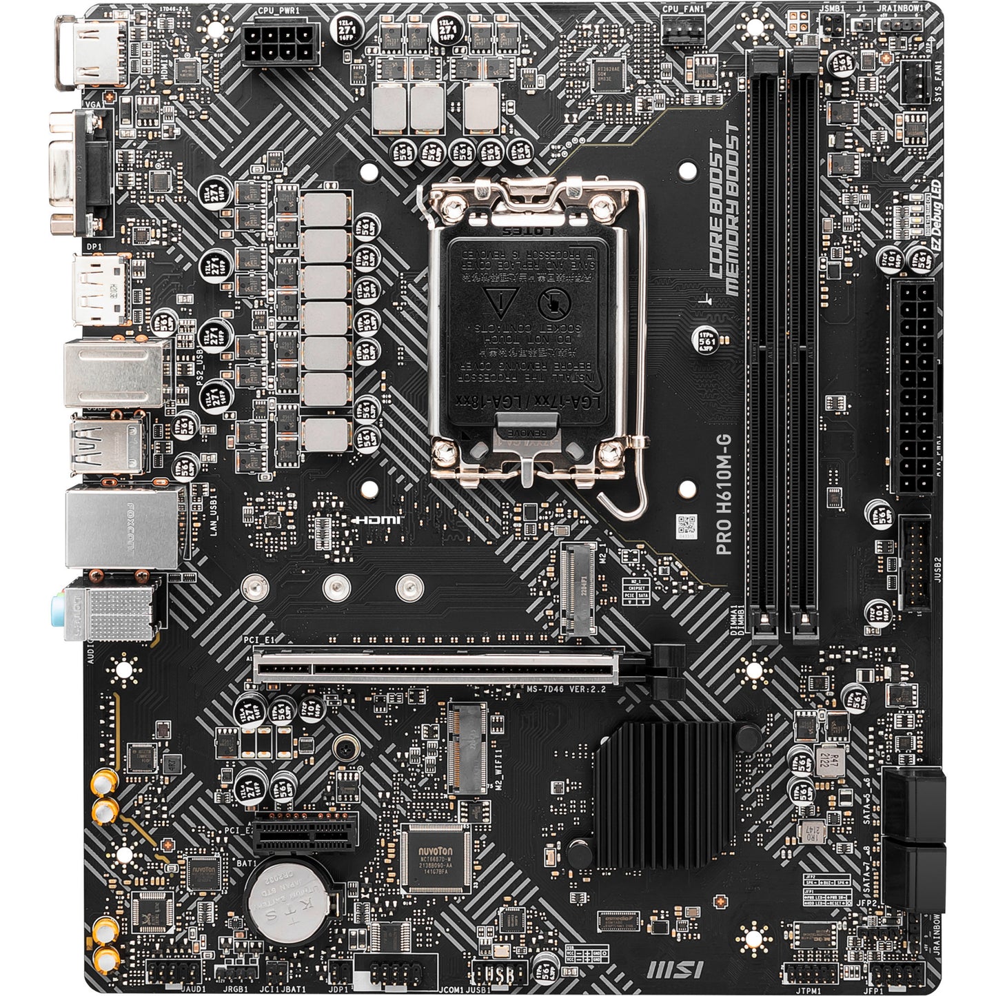 MSI pro h610m-g socket 1700 moederbord (gb-lan, sound, µatx)