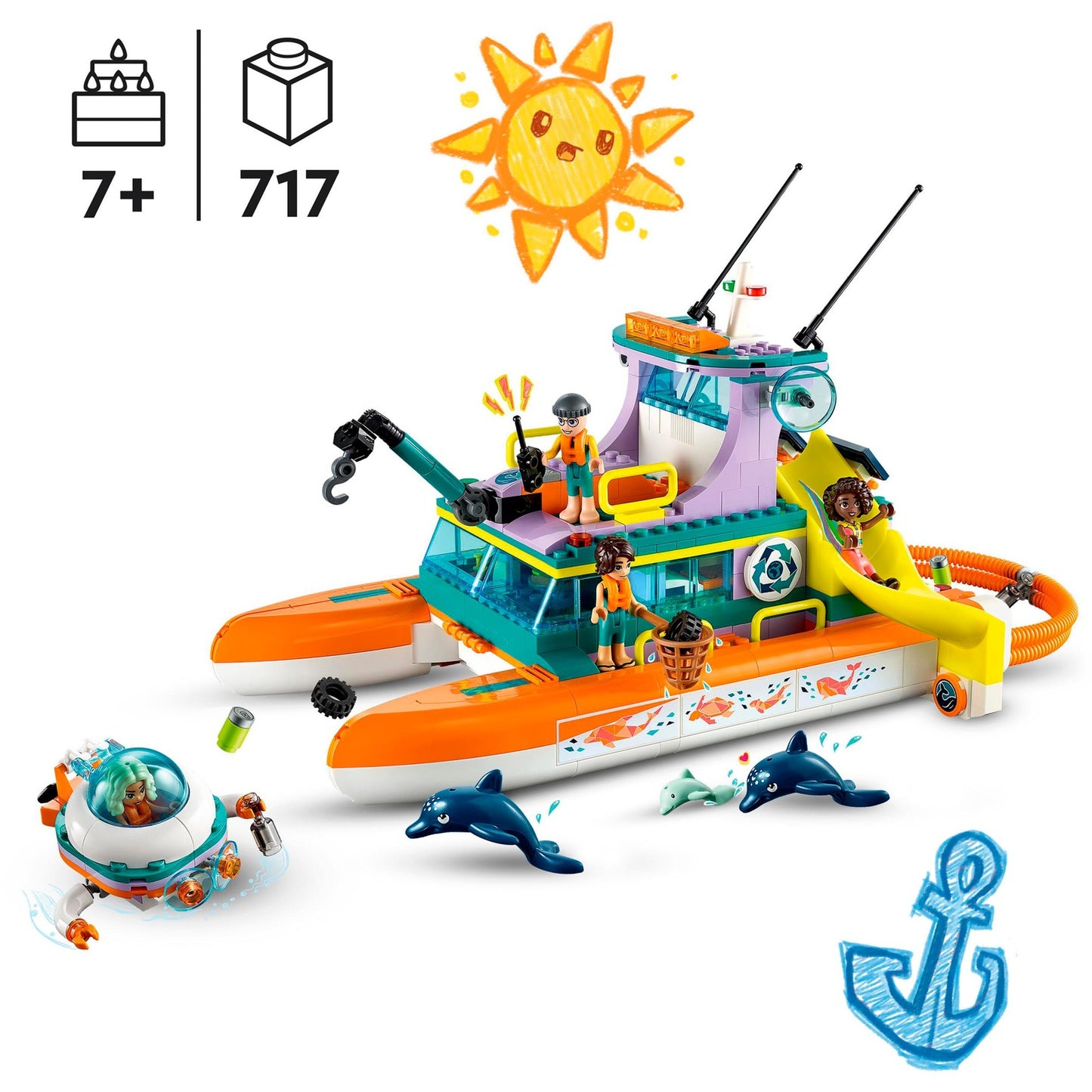 LEGO friends - reddingsboot op zee constructiespeelgoed (41734)