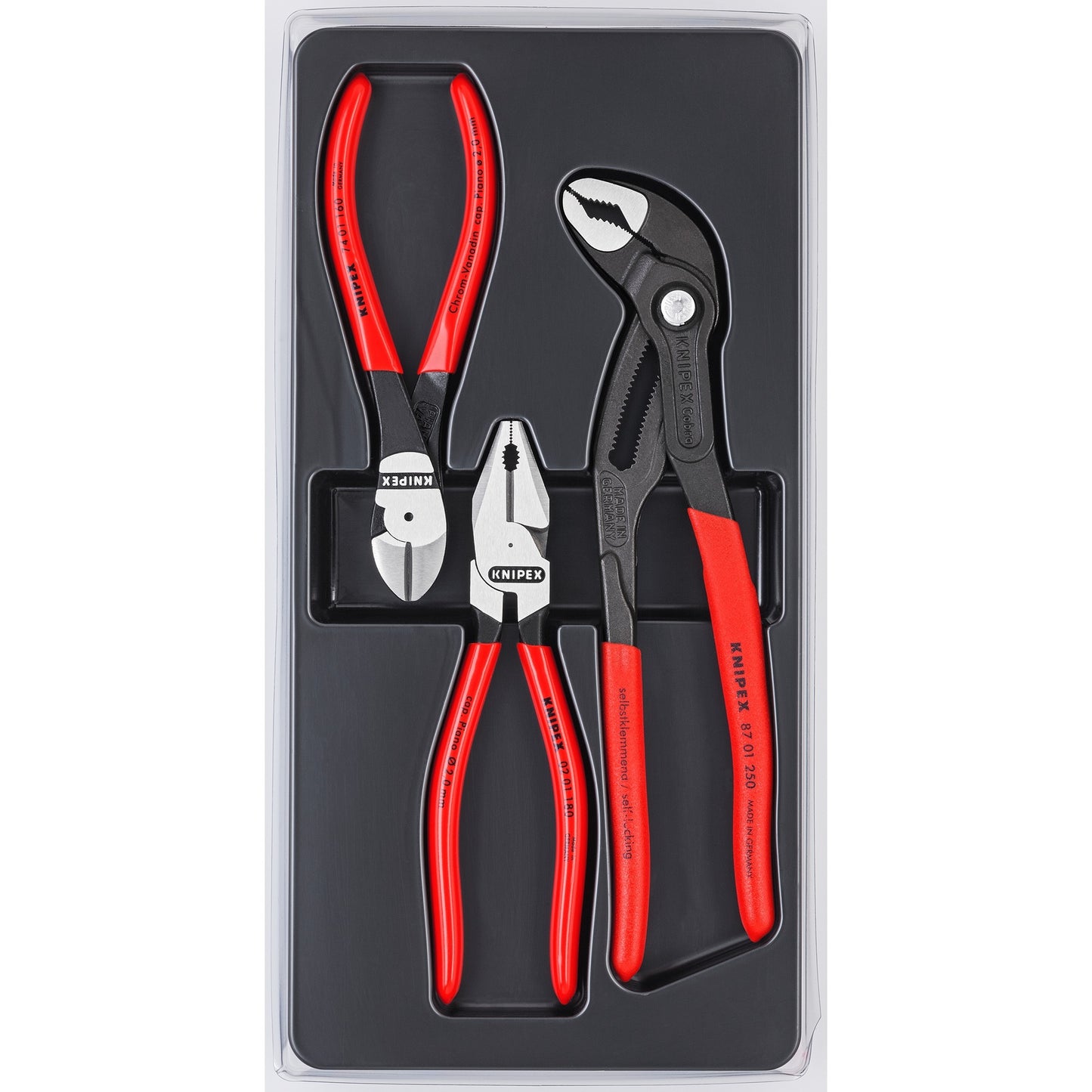 KNIPEX kracht-set 00 20 10 tangenset (zwart, 3-delig)