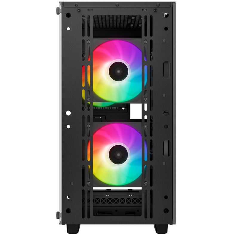 DeepCool cc360 argb mini tower behuizing (zwart | 2x usb-a | rgb | tempered glass)