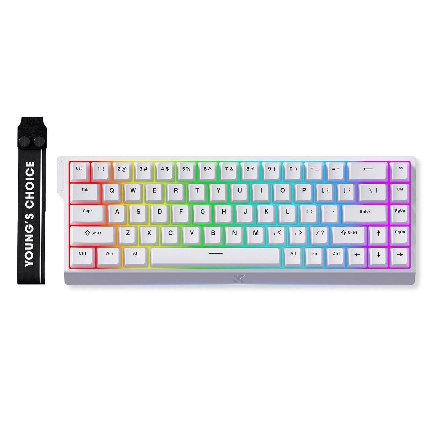 MCHOSE Ace 68 Hall Effect Magnetic Switch Gaming Keyboard (Wit, US lay-out (QWERTY), Ice Rhino Magnetic, 65%, RGB, Hot swap, USB-C, Hall Effect Sensor)