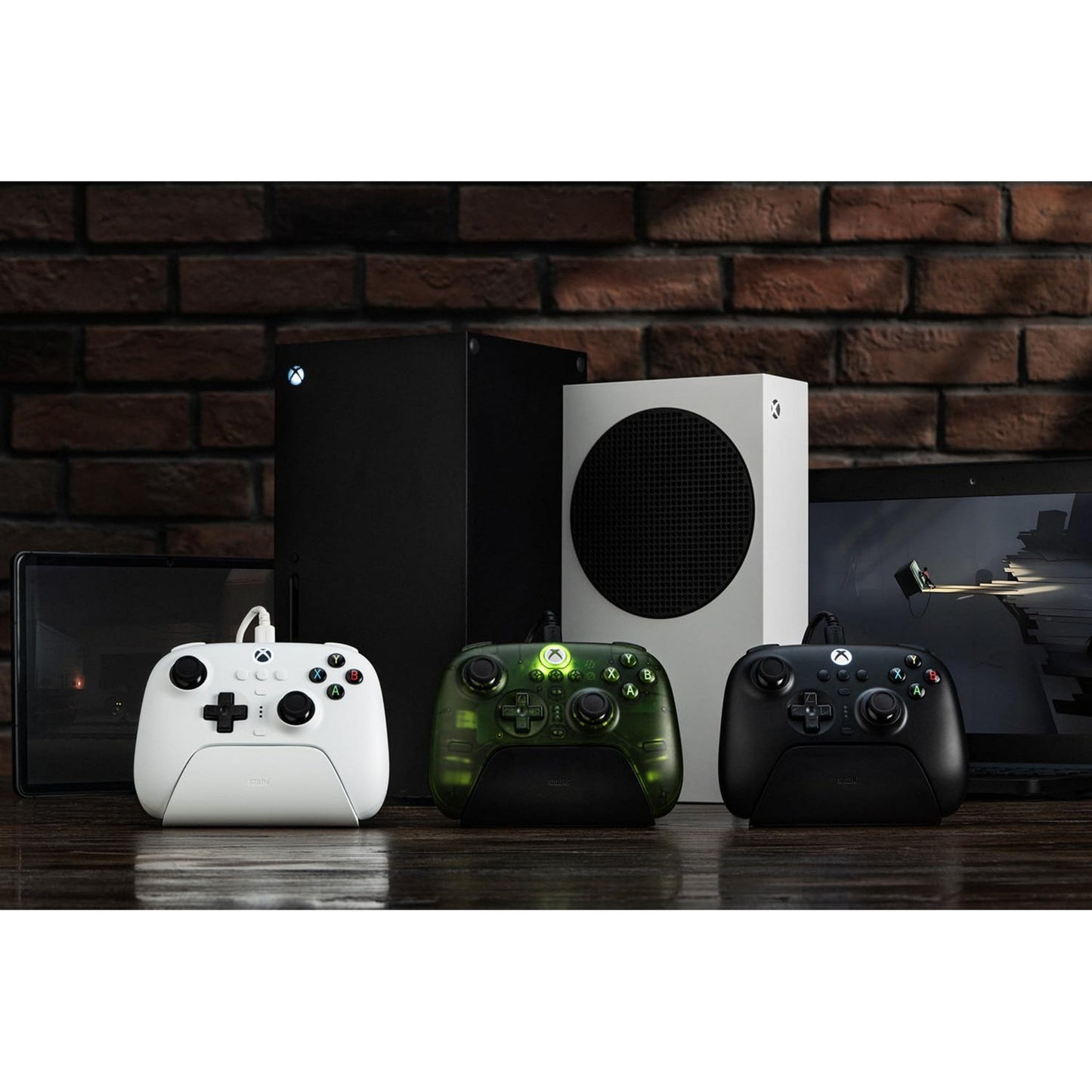 8BitDo ultimate 3-mode controller voor xbox (groen transparant, xbox series x|s, xbox one, pc, bluetooth usb-c 2.4 ghz )