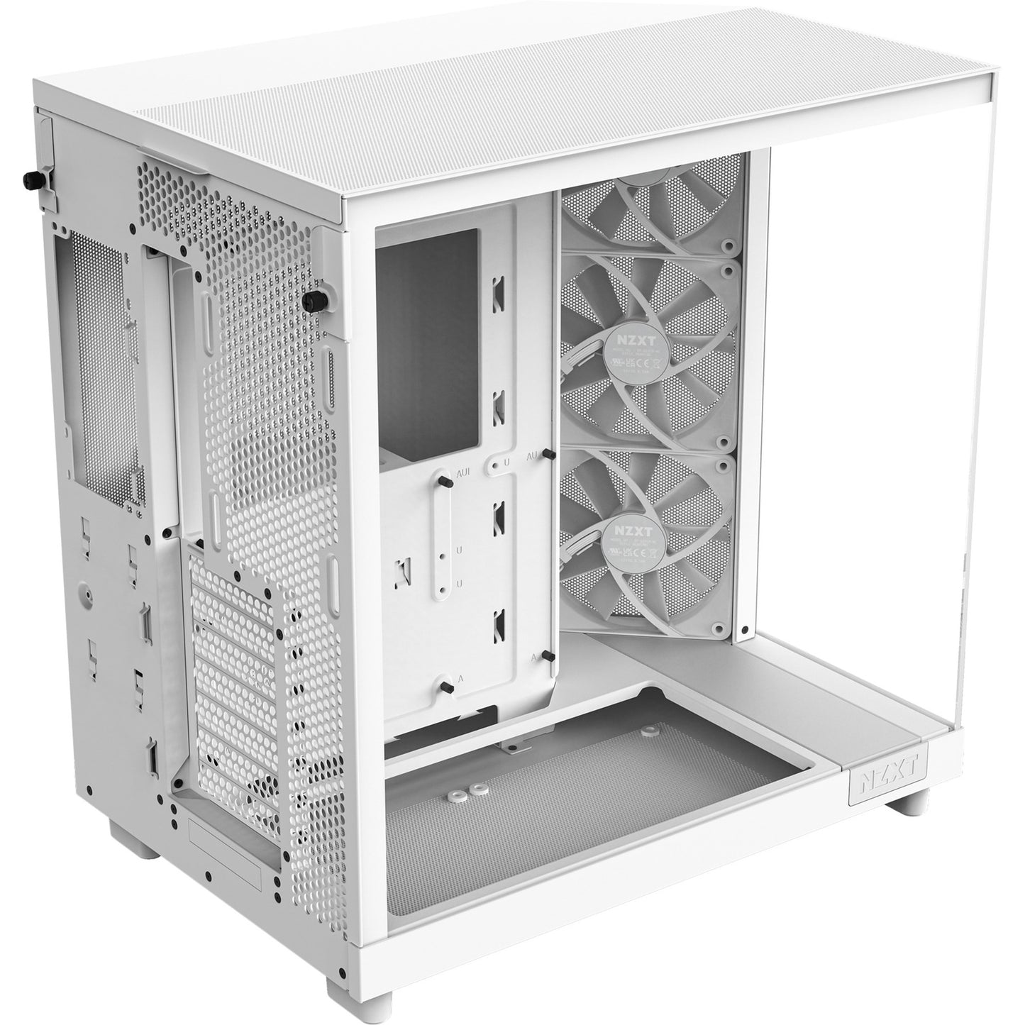 NZXT h6 flow midi tower behuizing (wit | 2x usb-a | 1x usb-c | tempered glass)