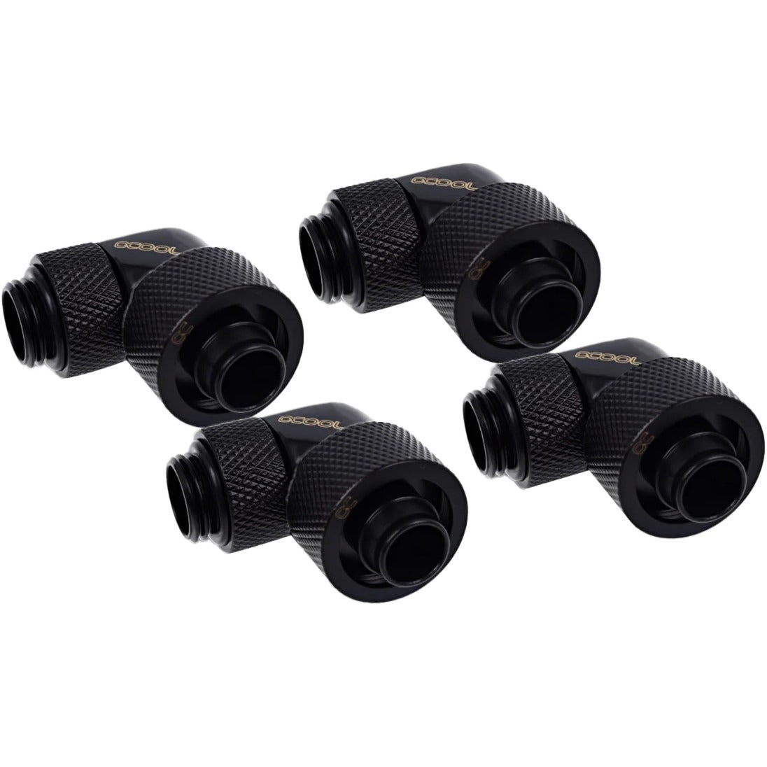 Alphacool eiszapfen 16 10mm screw-on nozzle 90° rotatable g1 4 verbinding (zwart, 4 stuks)