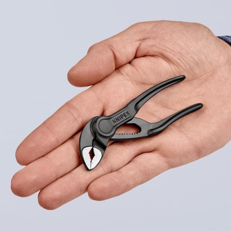 KNIPEX waterpomptang cobra xs 87 00 100 zweedse- waterpomp-tang (zwart, detailverstelling met 11 stelposities)