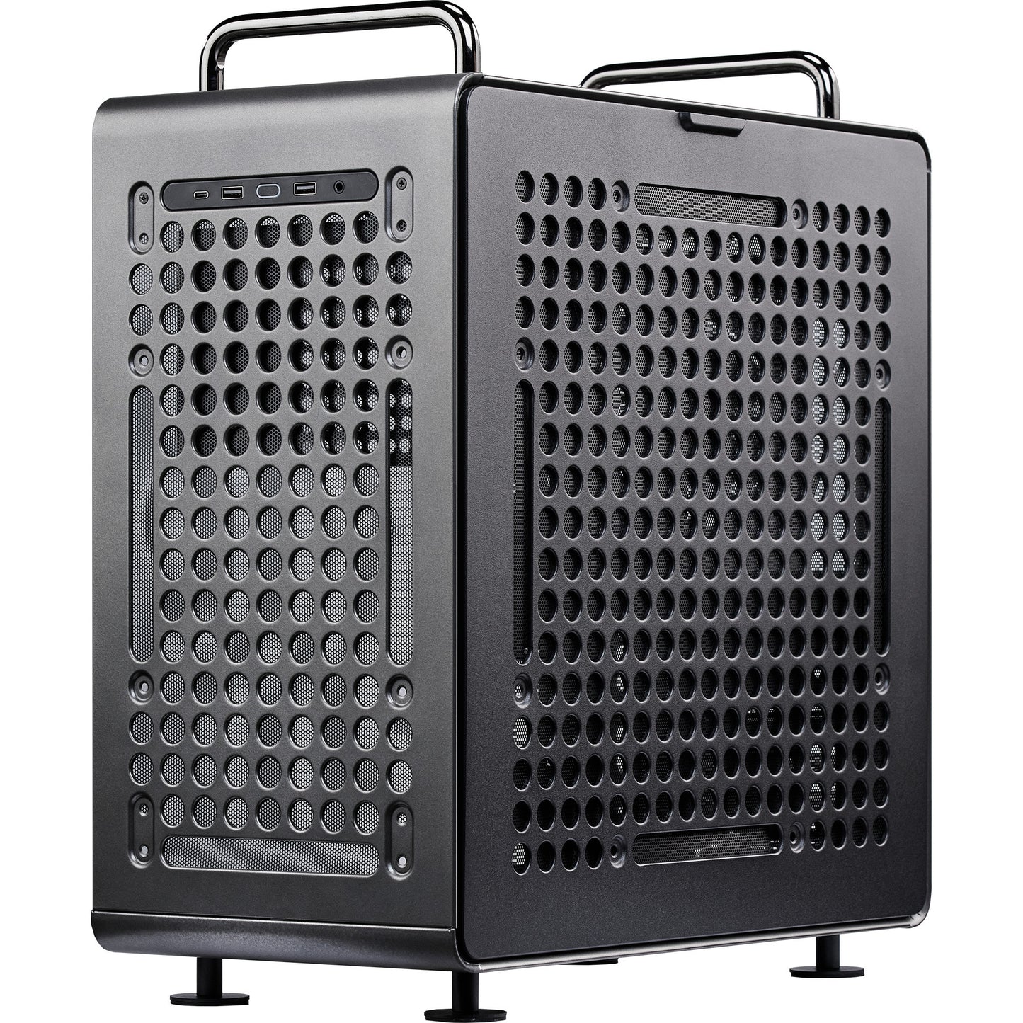 Cooler Master qube 540 stardust iron midi tower behuizing (zwart | 2x usb-a | 1x usb-c | tempered glass)